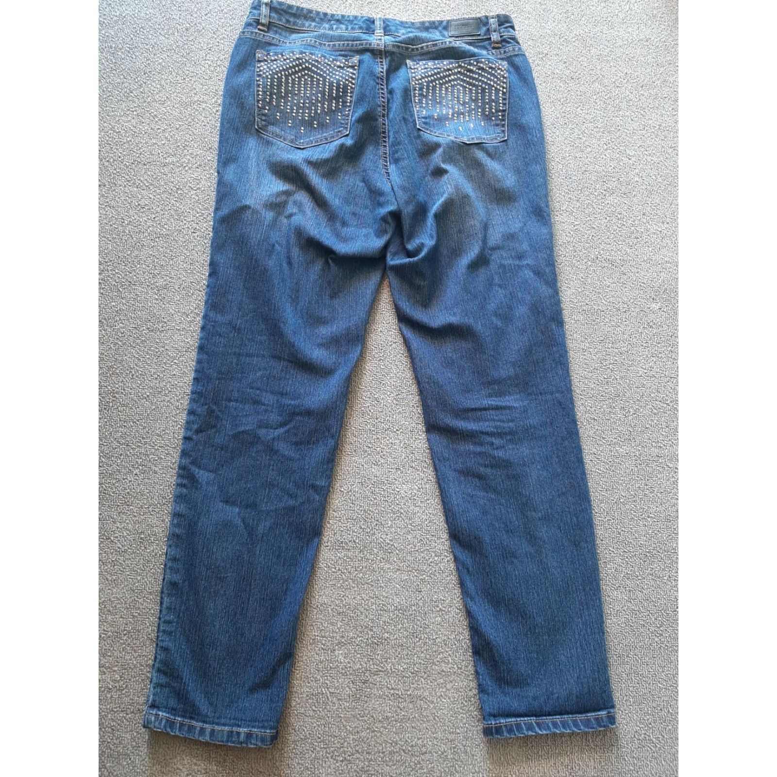 Jones New York Jones New York Blue Petites Women 8P Lexington Ankle High Definition capris Capris Jeans Slim Fit 5-Pocket Denim Casual Womens Size ONE SIZE - 7 Thumbnail