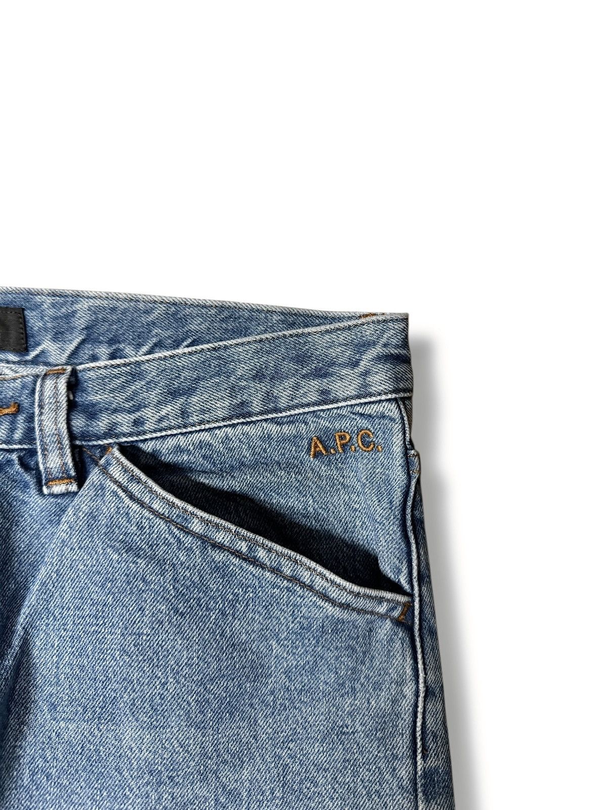 A.P.C. APC Jeans Martin Washed Indigo Straight Leg Denim Size US 29 - 4 Thumbnail