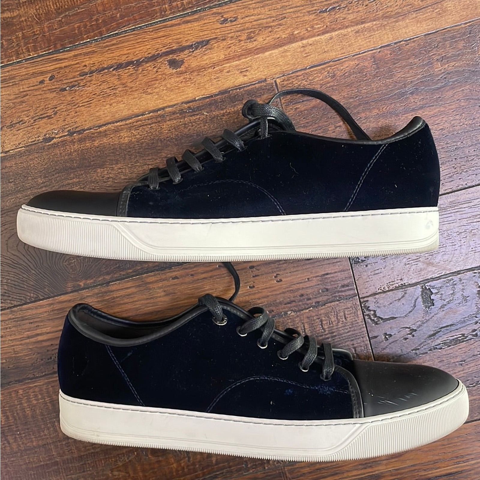 Lanvin LANVIN Navy DBB1 Patent Captoe Sneaker 11 (No Box) Size US 11 / EU 44 - 2 Thumbnail