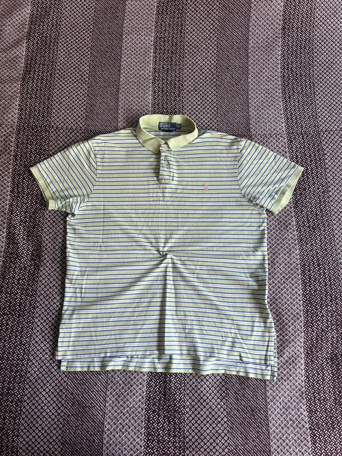 Polo Ralph Lauren Vintage Polo Ralph Lauren Striped Multicolour Polo T-Shirt Size US XL / EU 56 / 4 - 1 Thumbnail