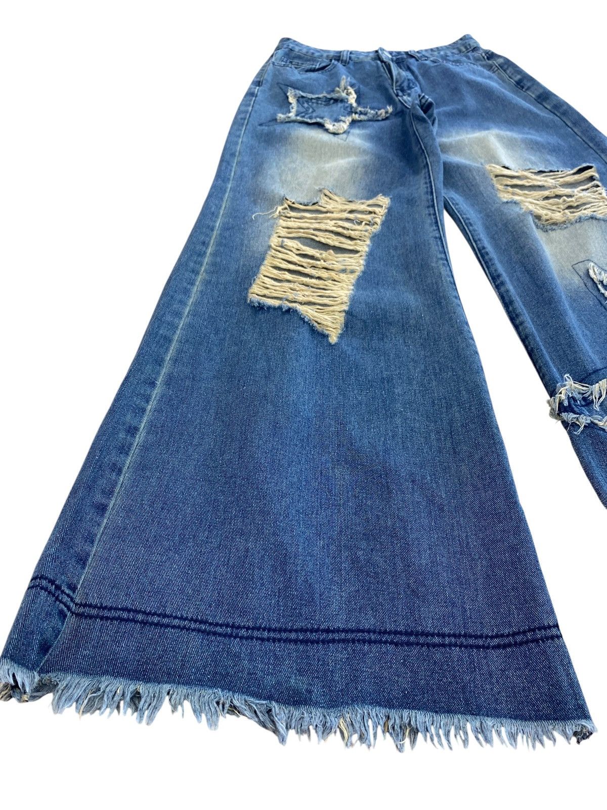 Other Japanese Brand Romwe Ripped Star Wide Leg Style Size US 27 - 7 Thumbnail