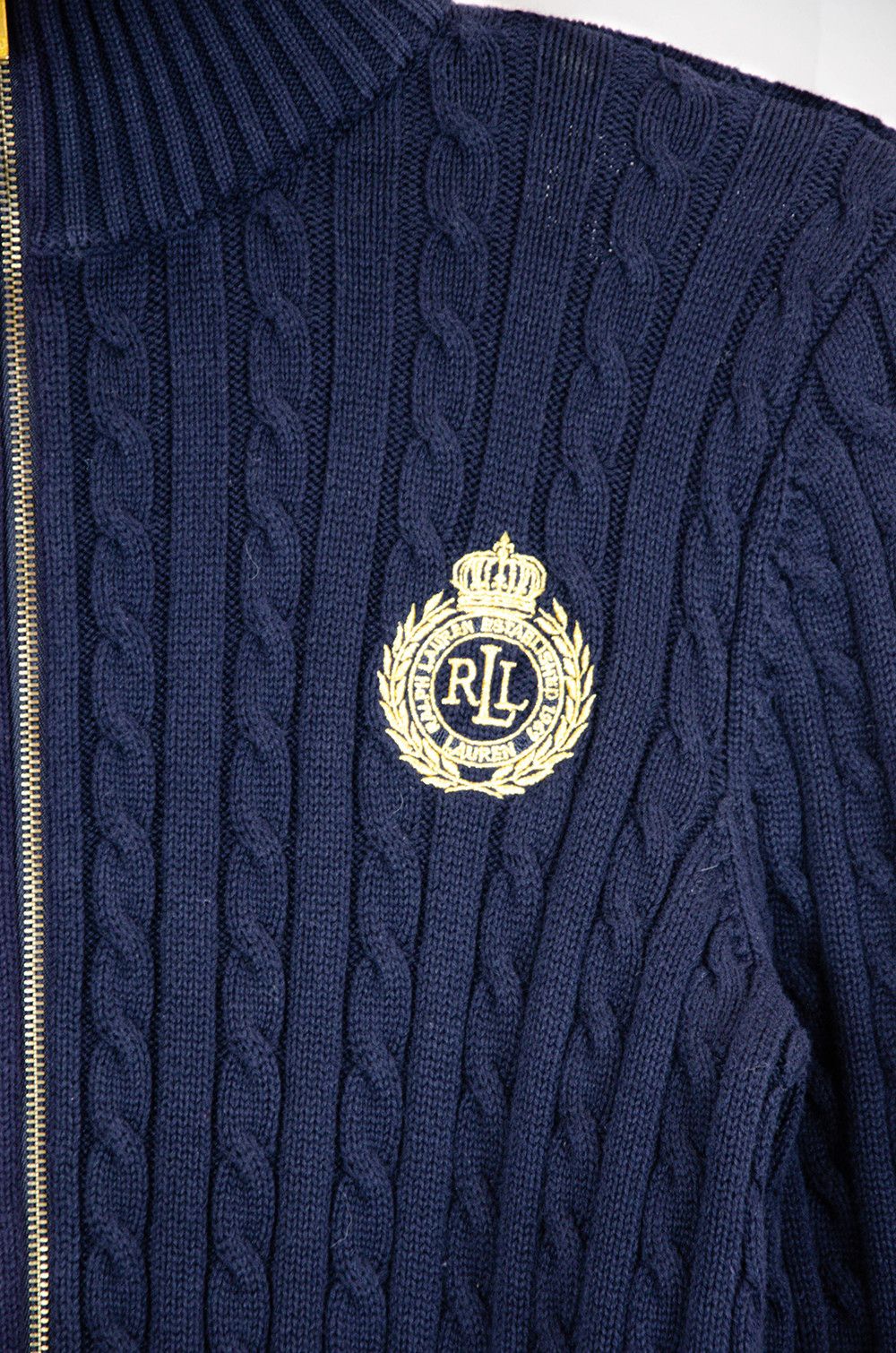 Lauren Ralph Lauren Lauren Ralph Lauren Cable Zip Sweater – Navy – Size M Size M / US 6-8 / IT 42-44 - 6 Thumbnail