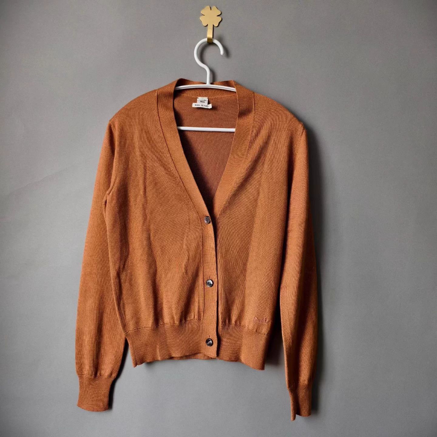 Hermes HERMES embroidered logo knit cardigan 34 99 Size XS / US 0-2 / IT 36-38 - 1 Thumbnail