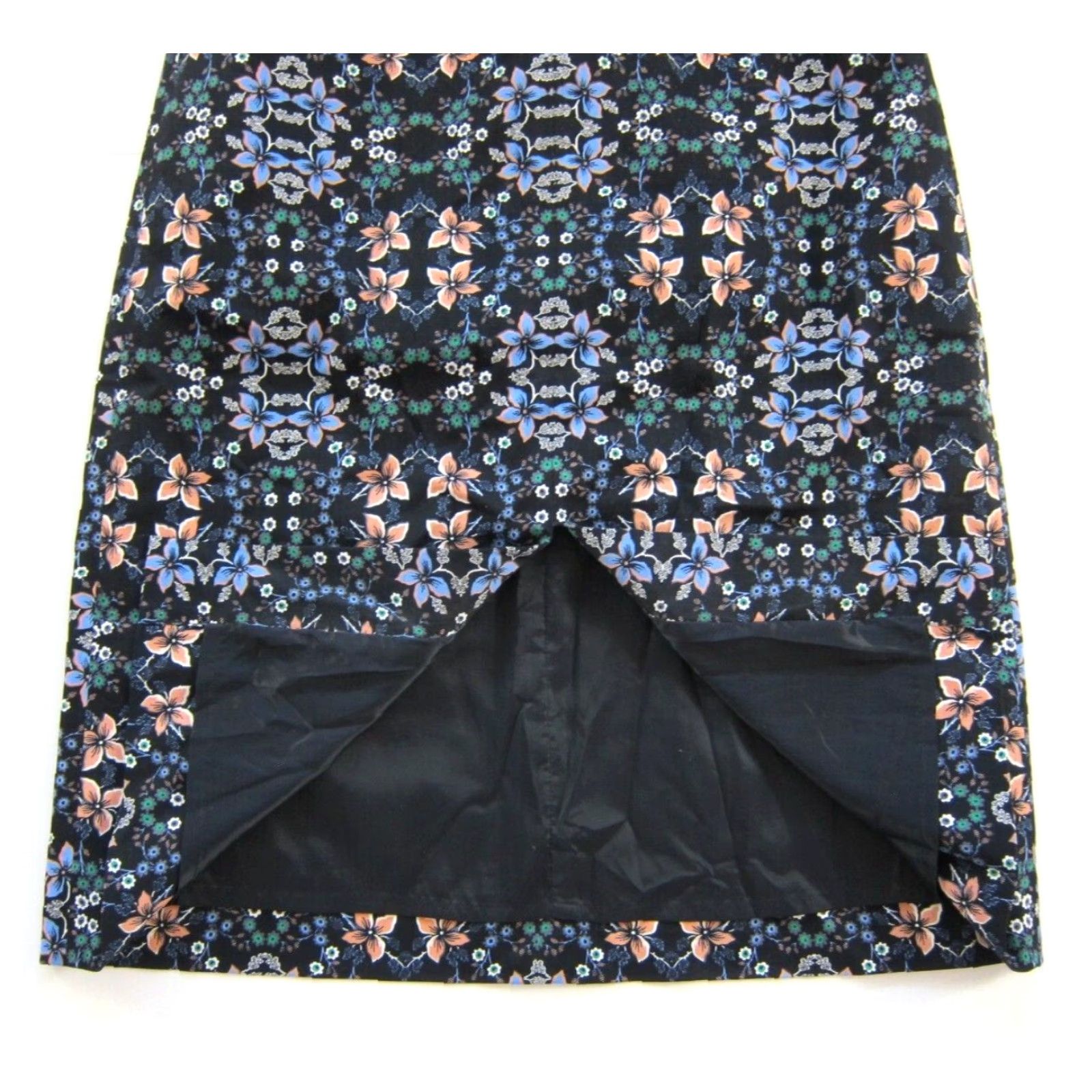 J.Crew J. Crew Black Blue Green Pink Floral Cotton Work Pencil Straight Skirt Women 8 Size 30" / US 8 / IT 44 - 7 Thumbnail