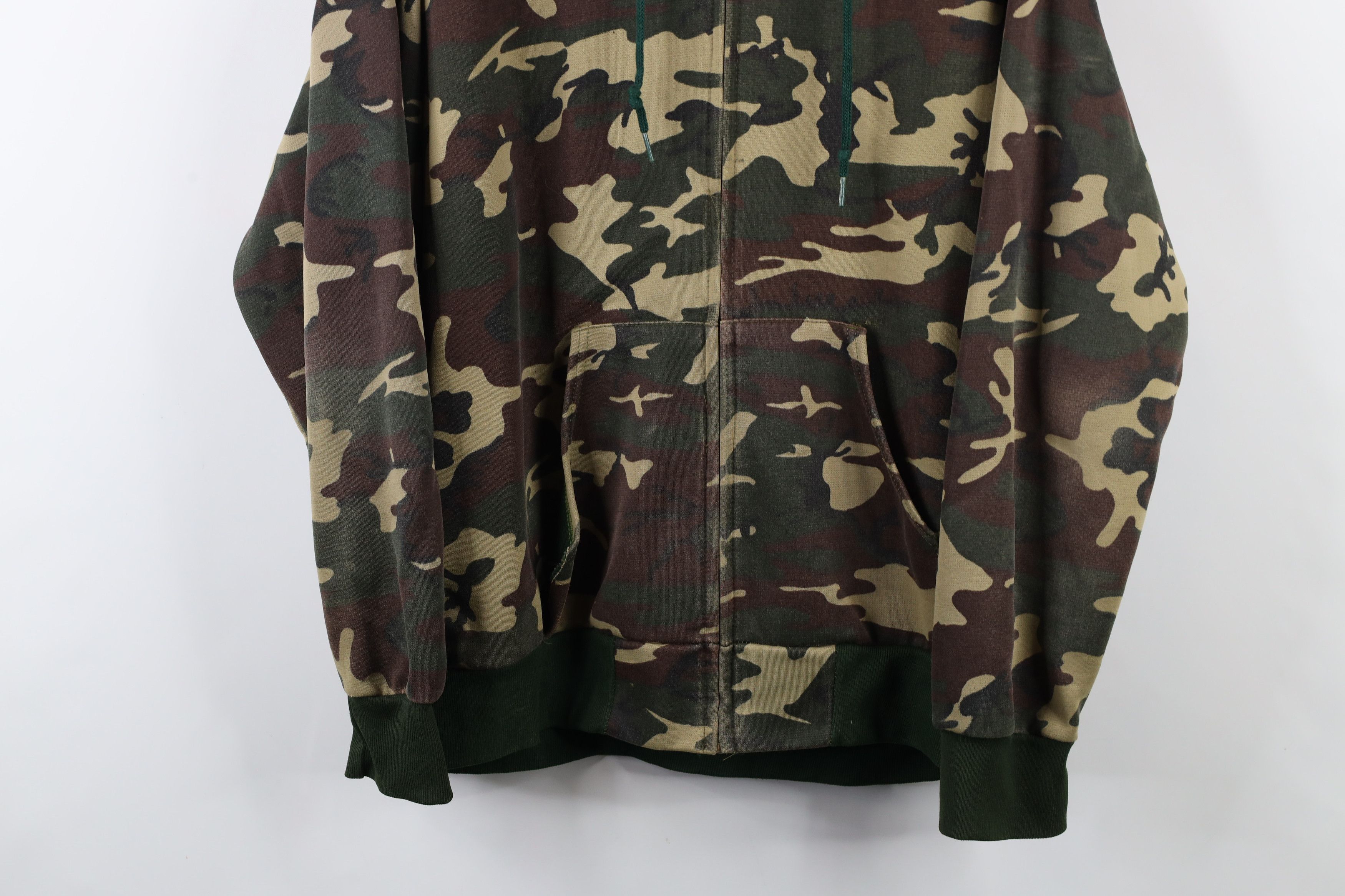 Vintage Vintage 70s Streetwear Camouflage Lined Zip Hoodie USA Size US XL / EU 56 / 4 - 3 Thumbnail