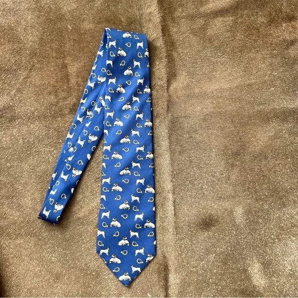 Designer Dormeuil Beagle Hunting Fox Horn Silk Tie Size ONE SIZE - 5 Thumbnail
