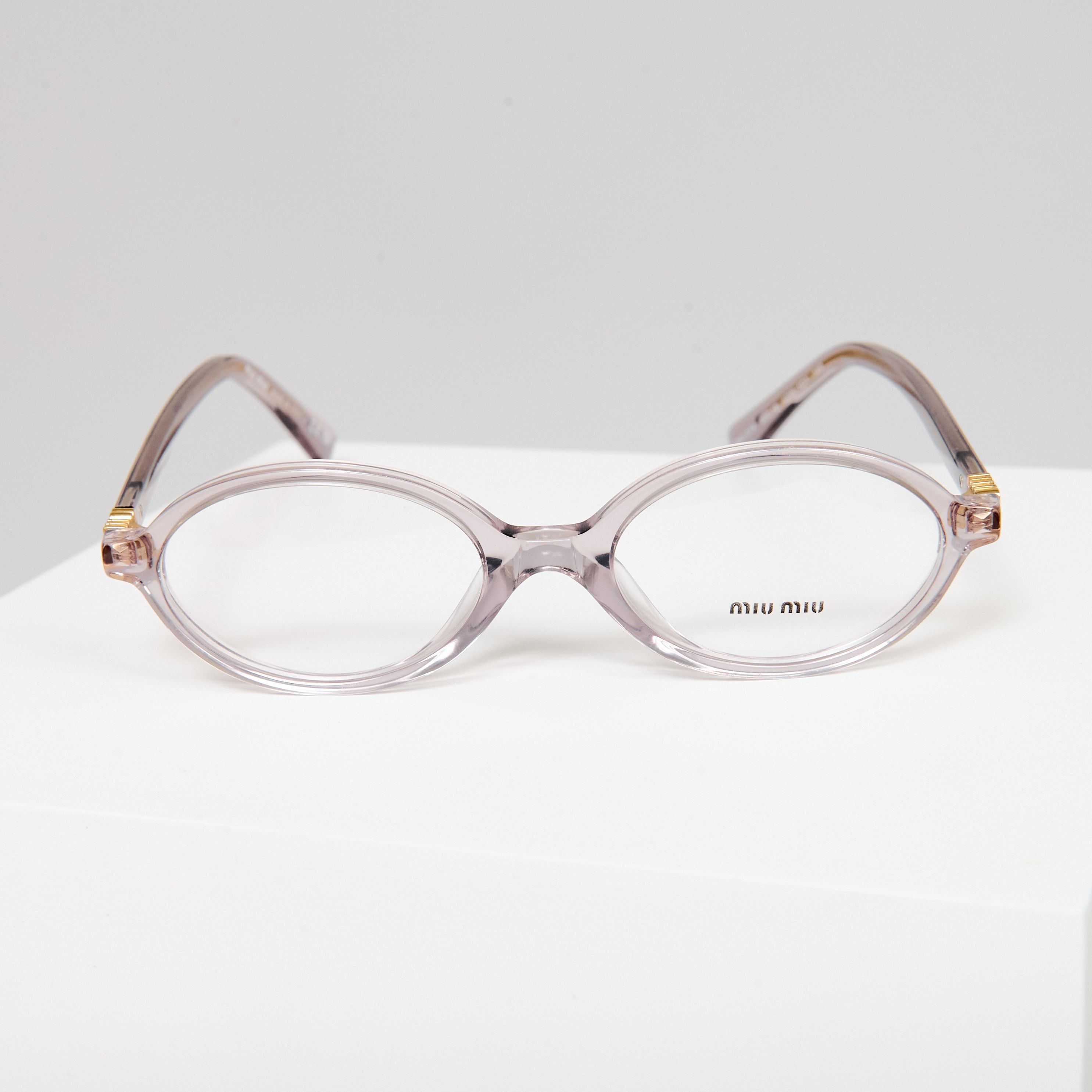 Miu Miu Miu Miu MU01XV 12W1O1 Oval Unisex Eyeglasses Size ONE SIZE - 7 Thumbnail