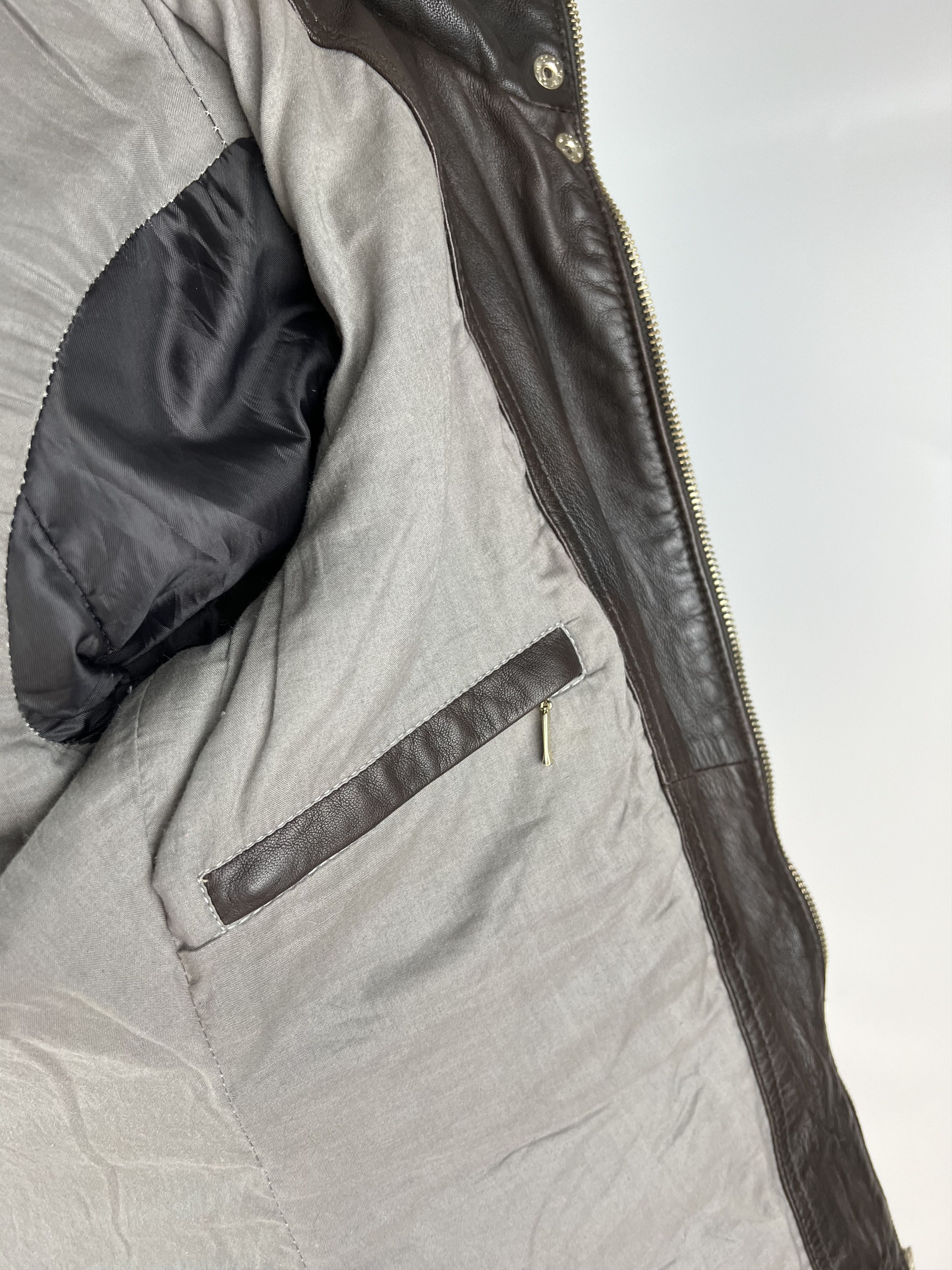 Designer Oakwood Women's Brown Hooded Leather Jacket Trim Fur Size S / US 4 / IT 40 - 8 Thumbnail
