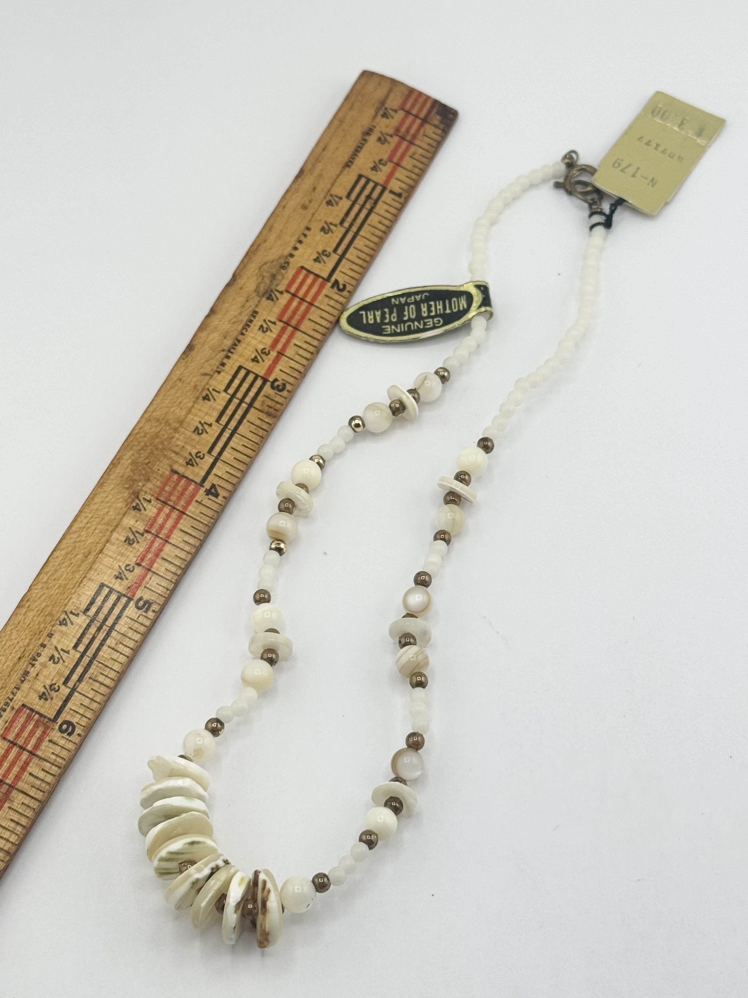 Vintage Vintage mother of pearl Japan beaded collar necklace with ta Size ONE SIZE - 5 Thumbnail