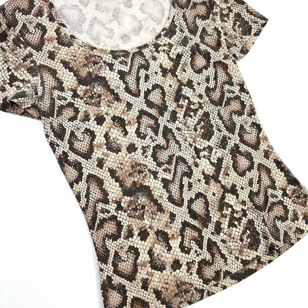 Dolce & Gabbana y2k D&G tan snakeskin print short sleeve top Size S / US 4 / IT 40 - 3 Thumbnail