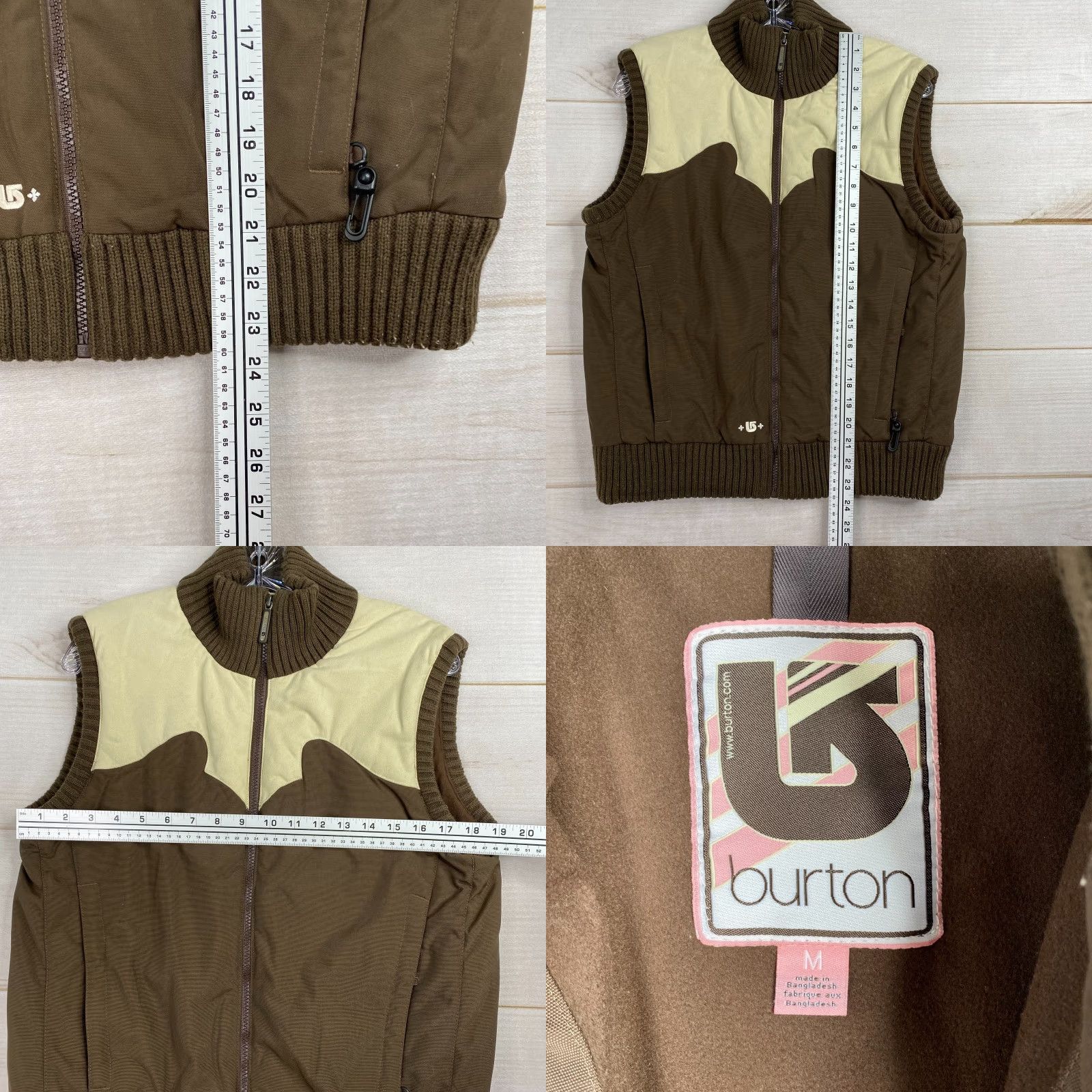 Burton VINTAGE Burton Insulated Vest Womens M Brown Cream Snowboarding Outdoors Retro Y2K Size M / US 6-8 / IT 42-44 - 8 Thumbnail