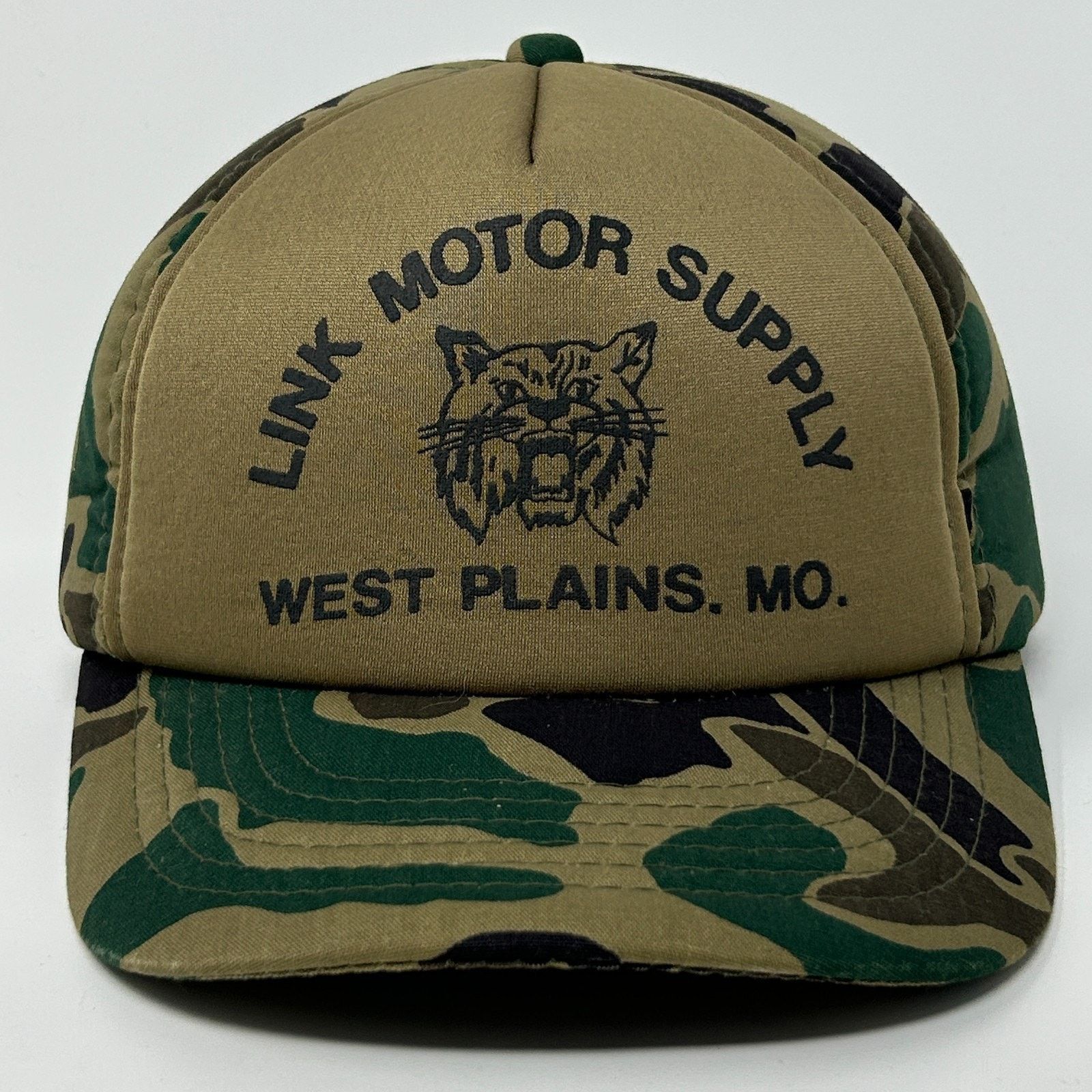 Vintage Vintage 80s Link Motor Supply Hat Baseball Cap Camouflage Size ONE SIZE - 1 Thumbnail