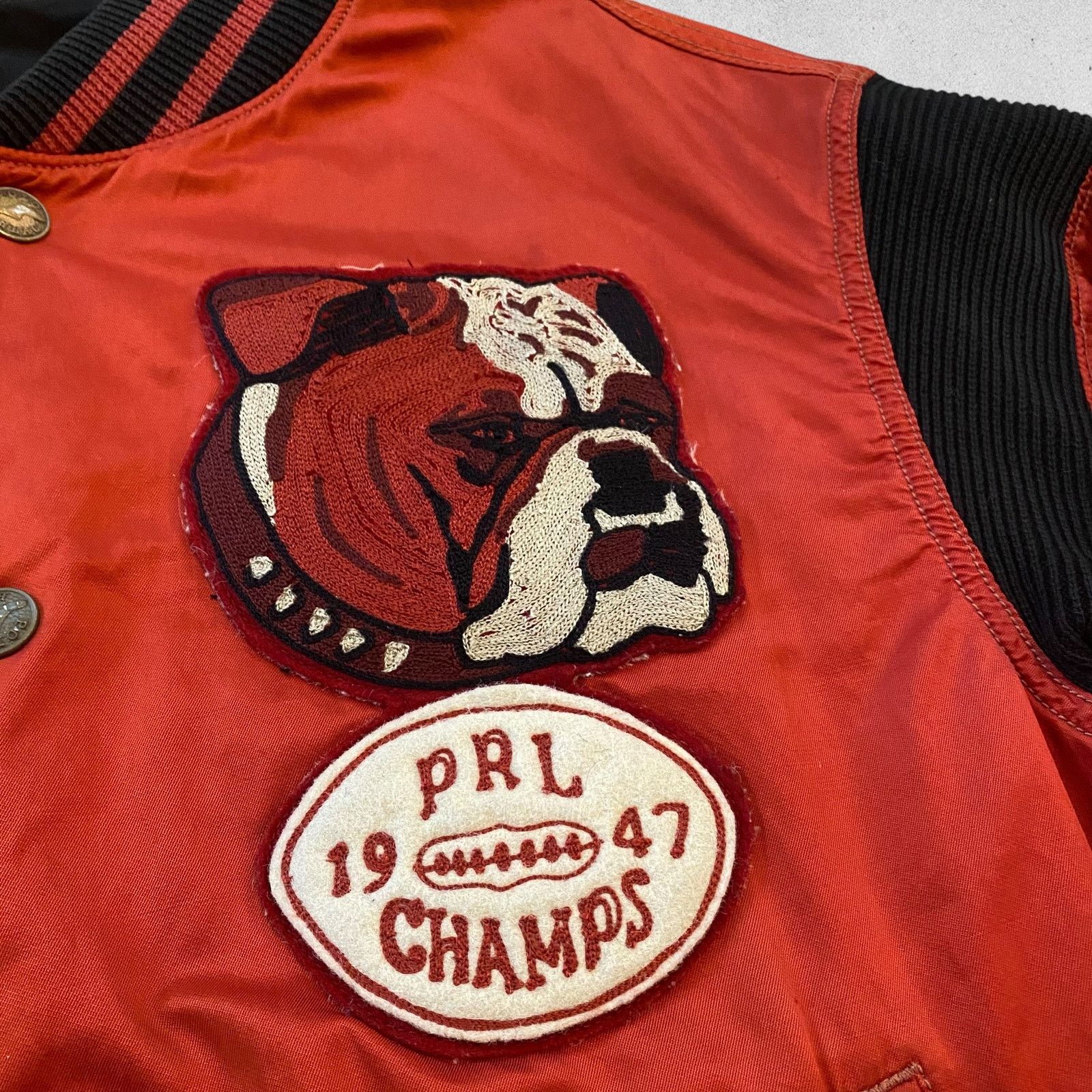 Polo Ralph Lauren × Vintage Polo Ralph Lauren Satin Jacket Reversible Bleecker Bulldogs Size US L / EU 52-54 / 3 - 8 Thumbnail