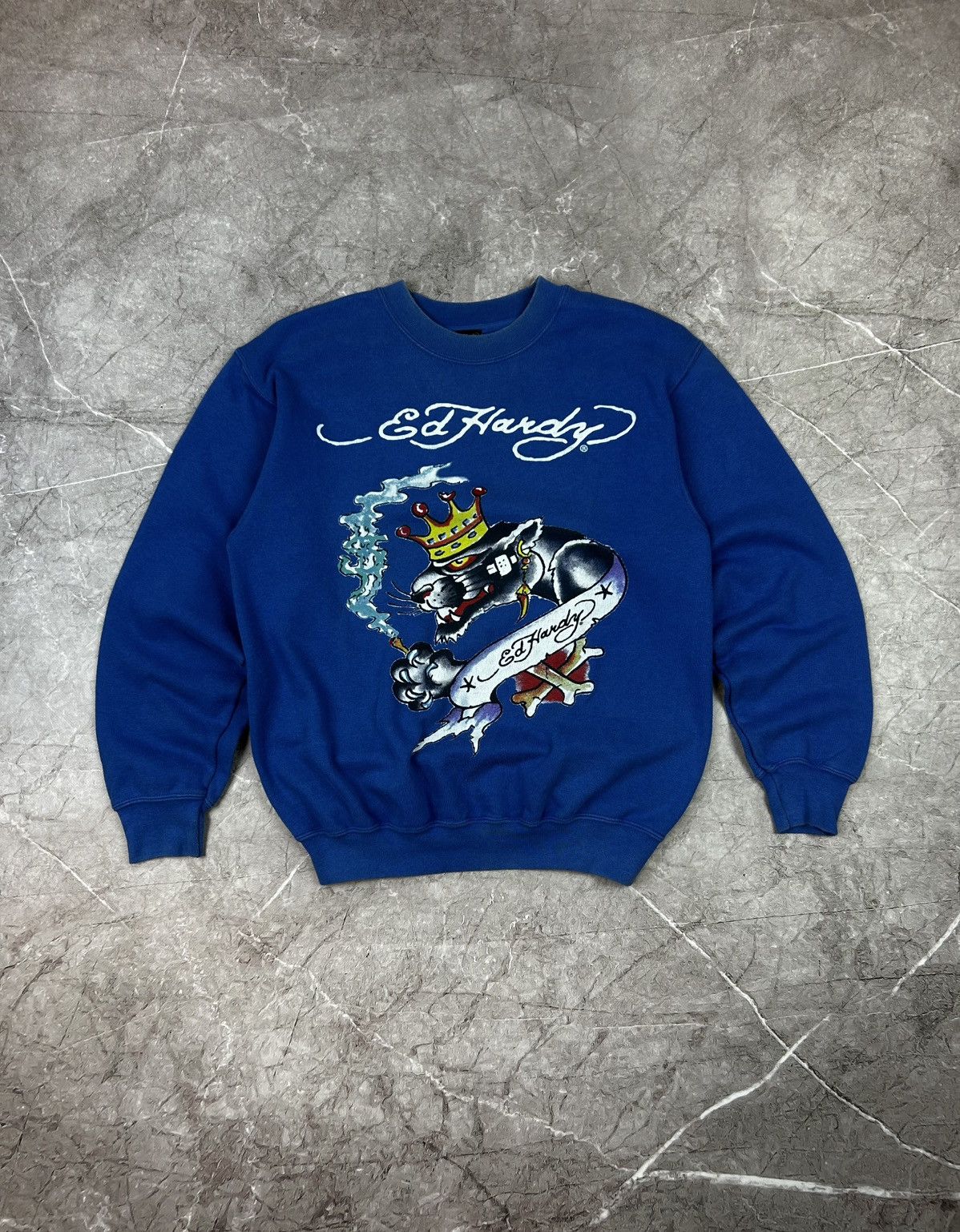 Ed Hardy Vintage Ed Hardy Sweatshirt Skull Logo Blue Crewneck Size S Size US S / EU 44-46 / 1 - 1 Thumbnail