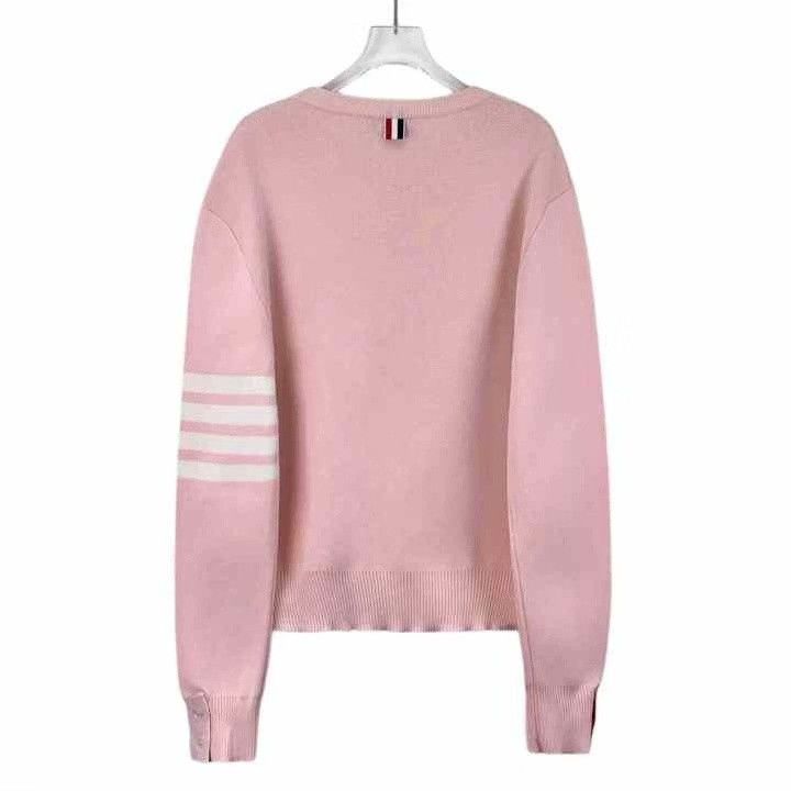 Thom Browne Thom Browne Classic Four-Bar Cotton Crewneck Sweater Size US M / EU 48-50 / 2 - 2 Thumbnail