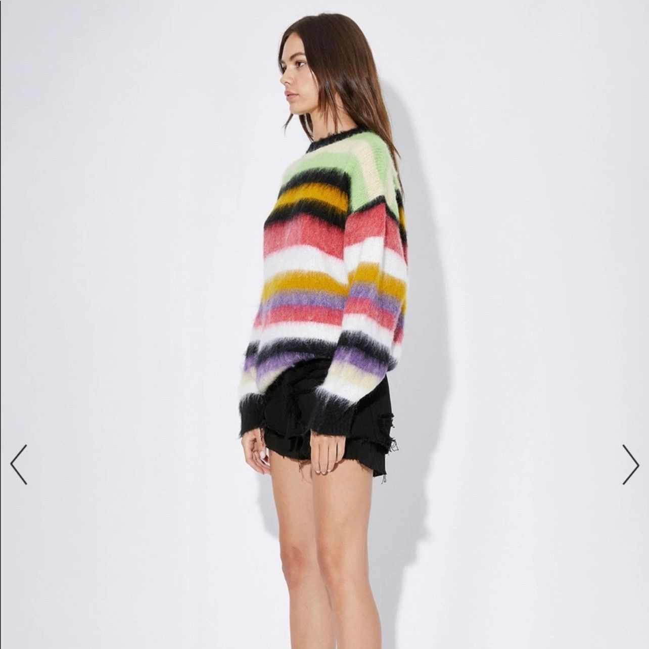 Rta RTA stripped sweater wool alpaca black red green size M S1 Size M / US 6-8 / IT 42-44 - 2 Thumbnail