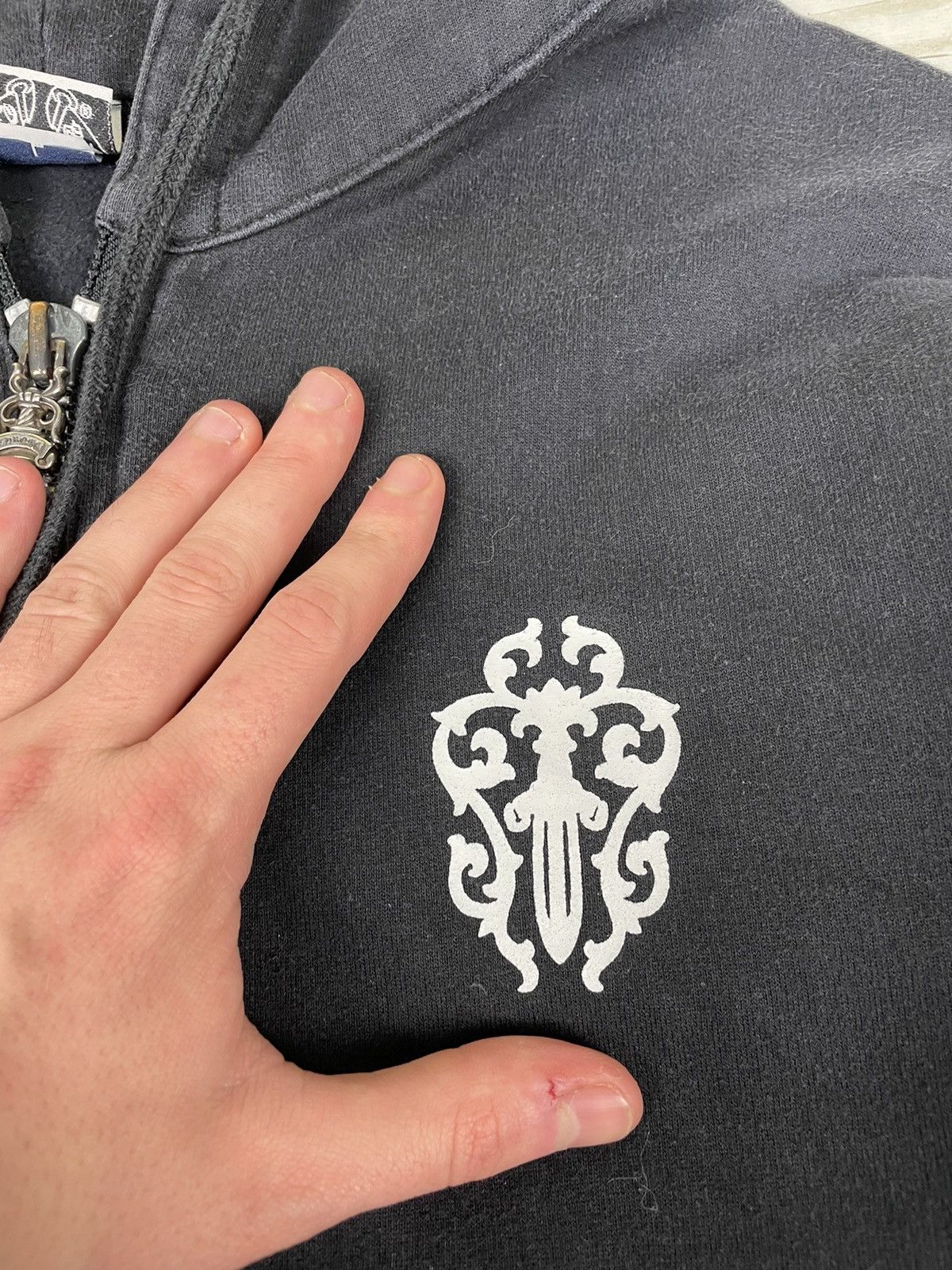 Chrome Hearts Chrome hearts Hoodie Dagger Leather Patch Horseshoe Spellout Size US L / EU 52-54 / 3 - 10 Thumbnail