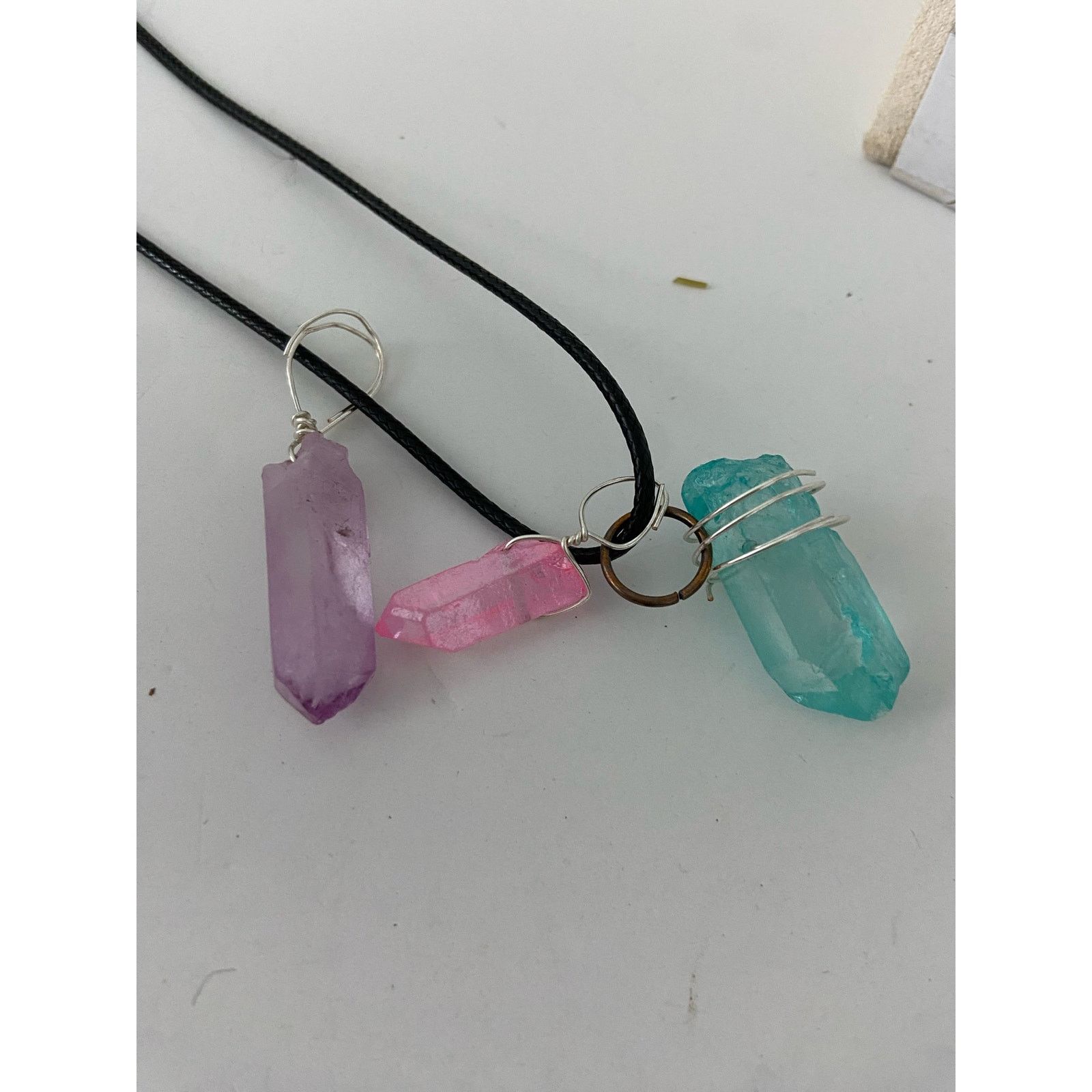 Handmade Colorful quartz crystals necklace Size ONE SIZE - 4 Thumbnail