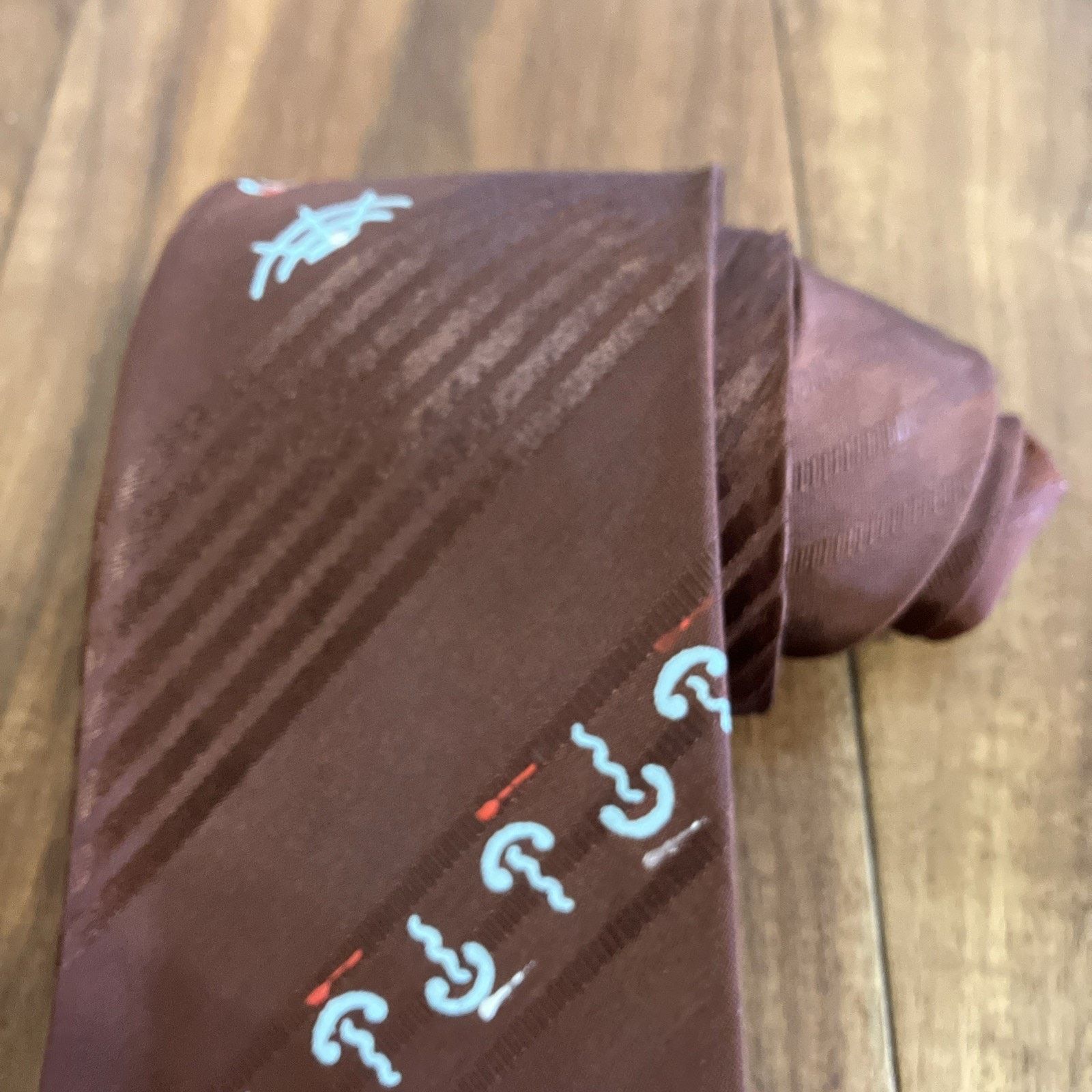 Handmade 1940s Necktie Halloween Hand Painted Spider Web RARE Bronze Size ONE SIZE - 5 Thumbnail