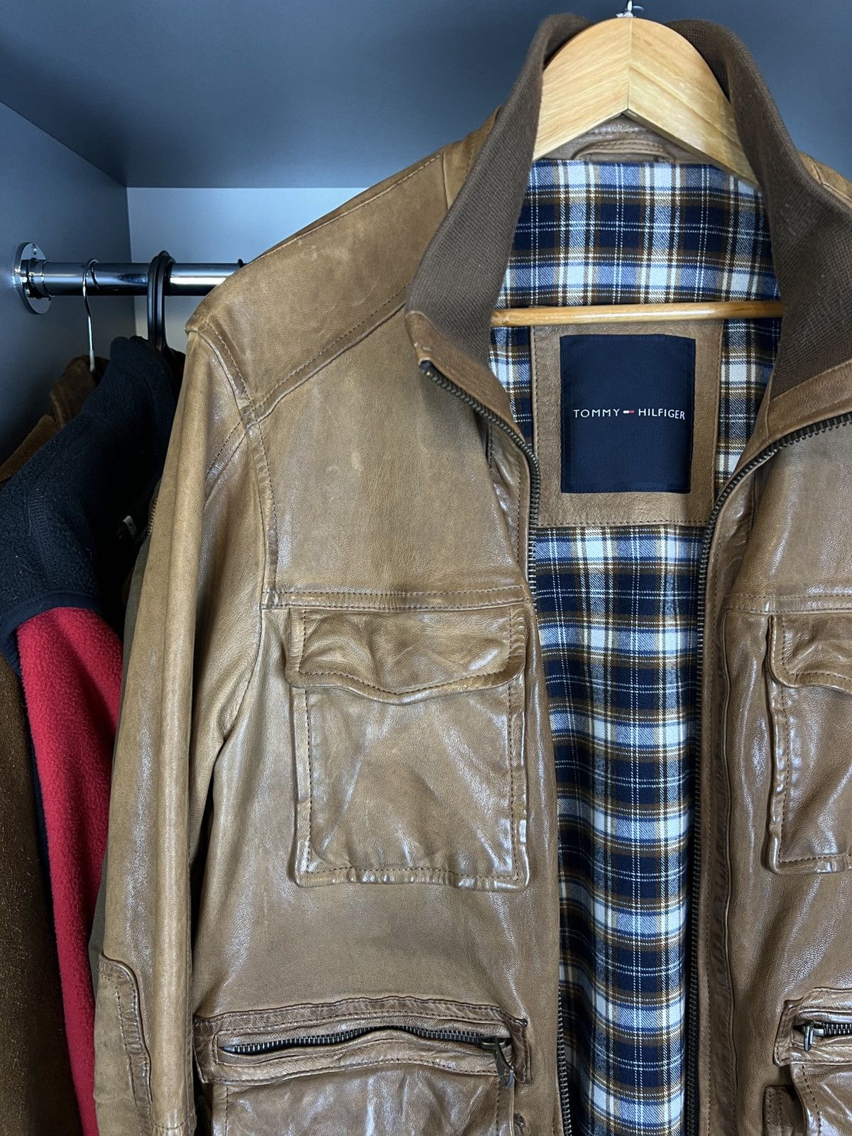 Tommy Hilfiger Vintage Tommy Hilfiger leather jacket brown moto Size US M / EU 48-50 / 2 - 3 Thumbnail