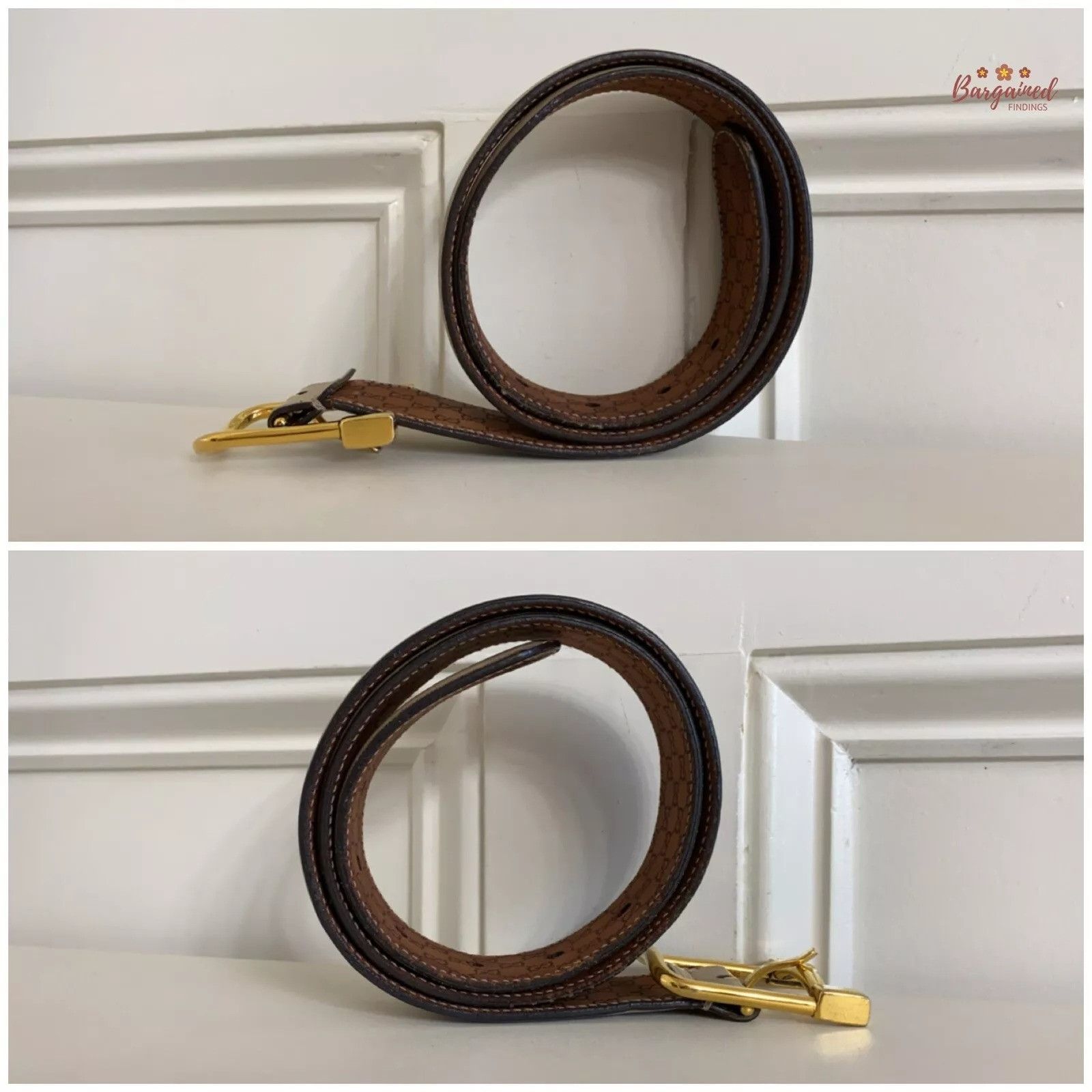 Gucci Gucci Taupe Calfskin Leather Gold Pin Buckle Belt Size ONE SIZE - 4 Thumbnail