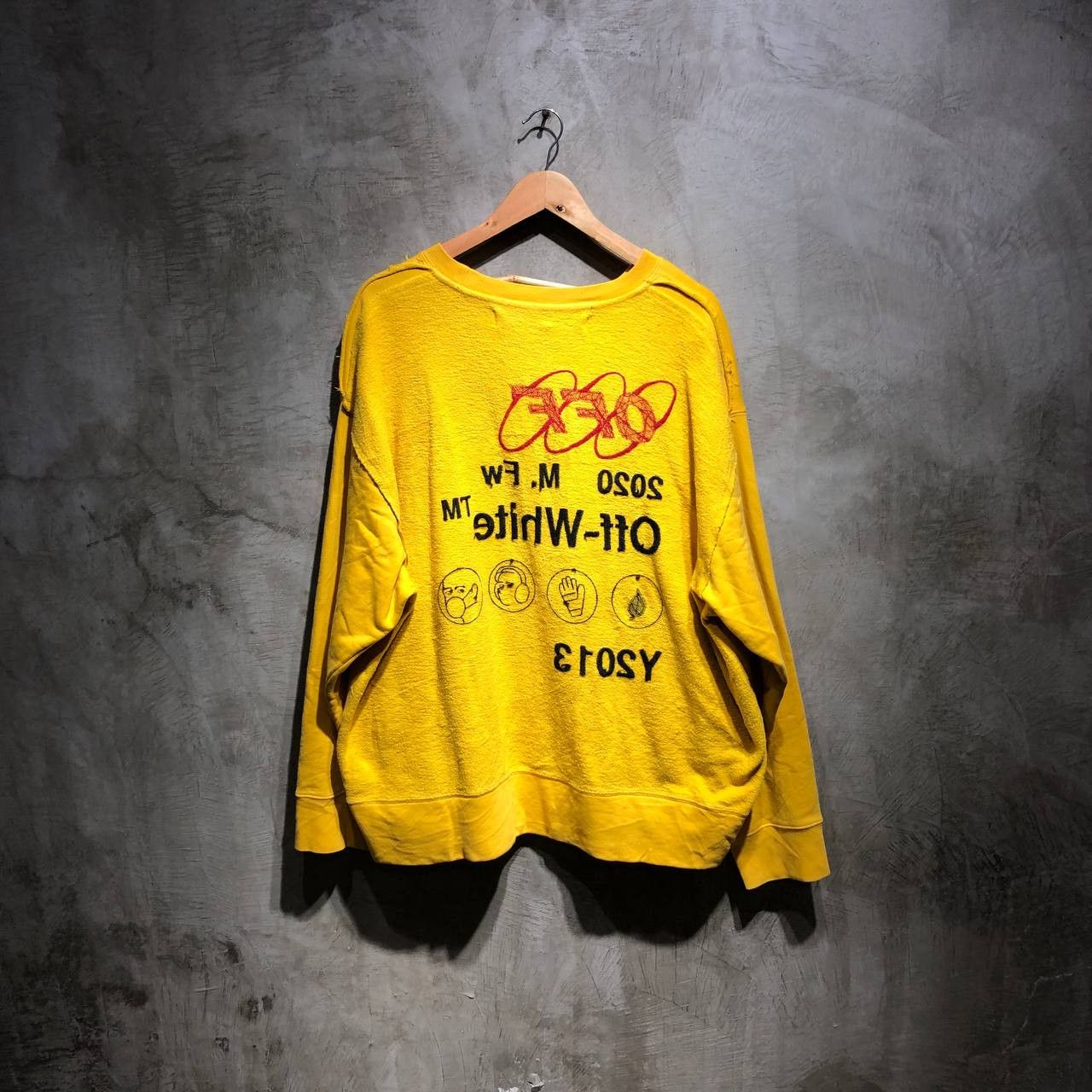 image of Off White Off-White Industrial Y013 Incomp Sweatshirt Fit 3Xl in Yellow, Men's (Size 2XL)