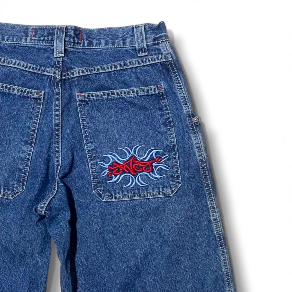 JNCO Vintage Jnco Jeans Tribal Devil Script Pants Size US 32 / EU 48 - 4 Thumbnail