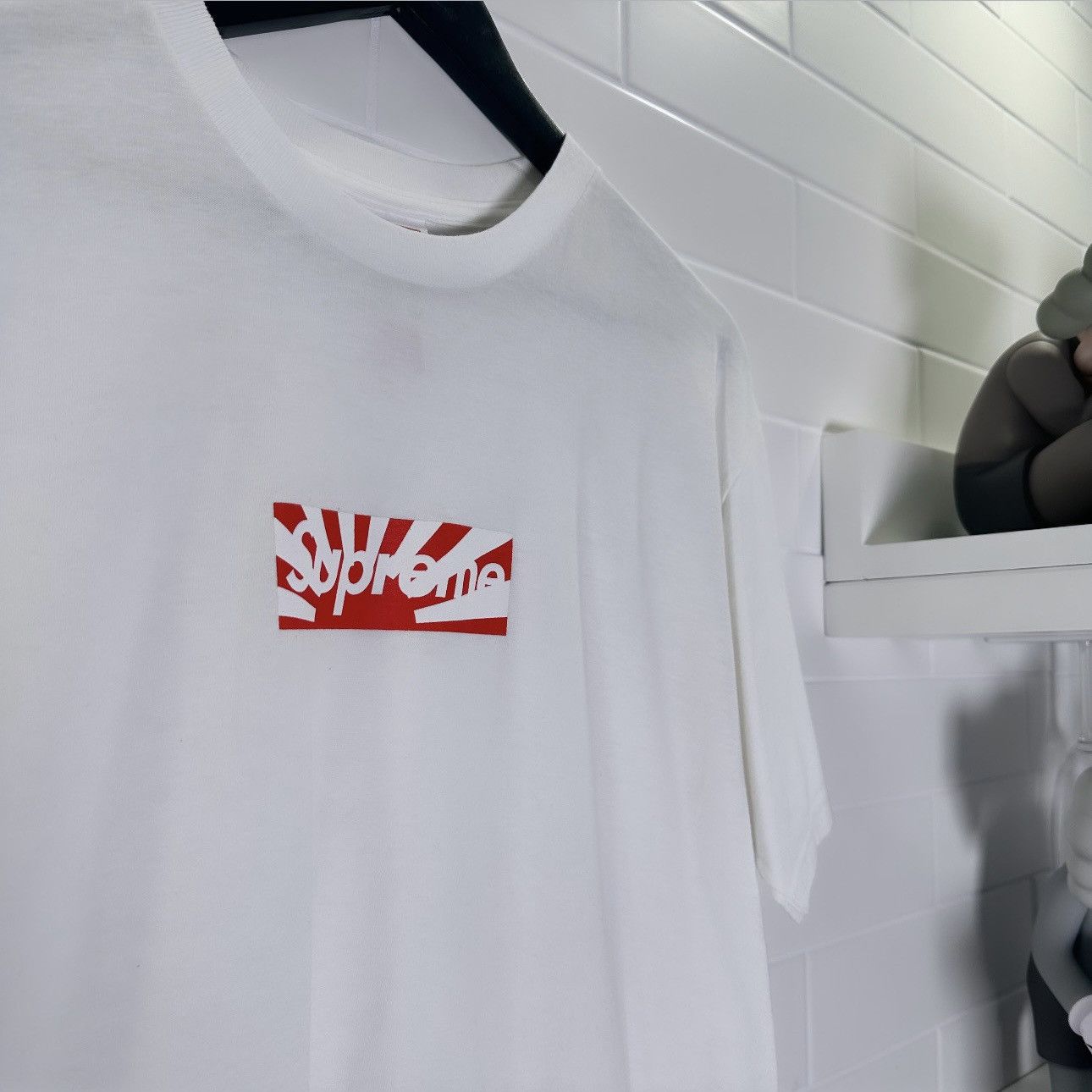 image of Supreme 2011 Japan Relief Box Logo Tee in White, Men's (Size Large)