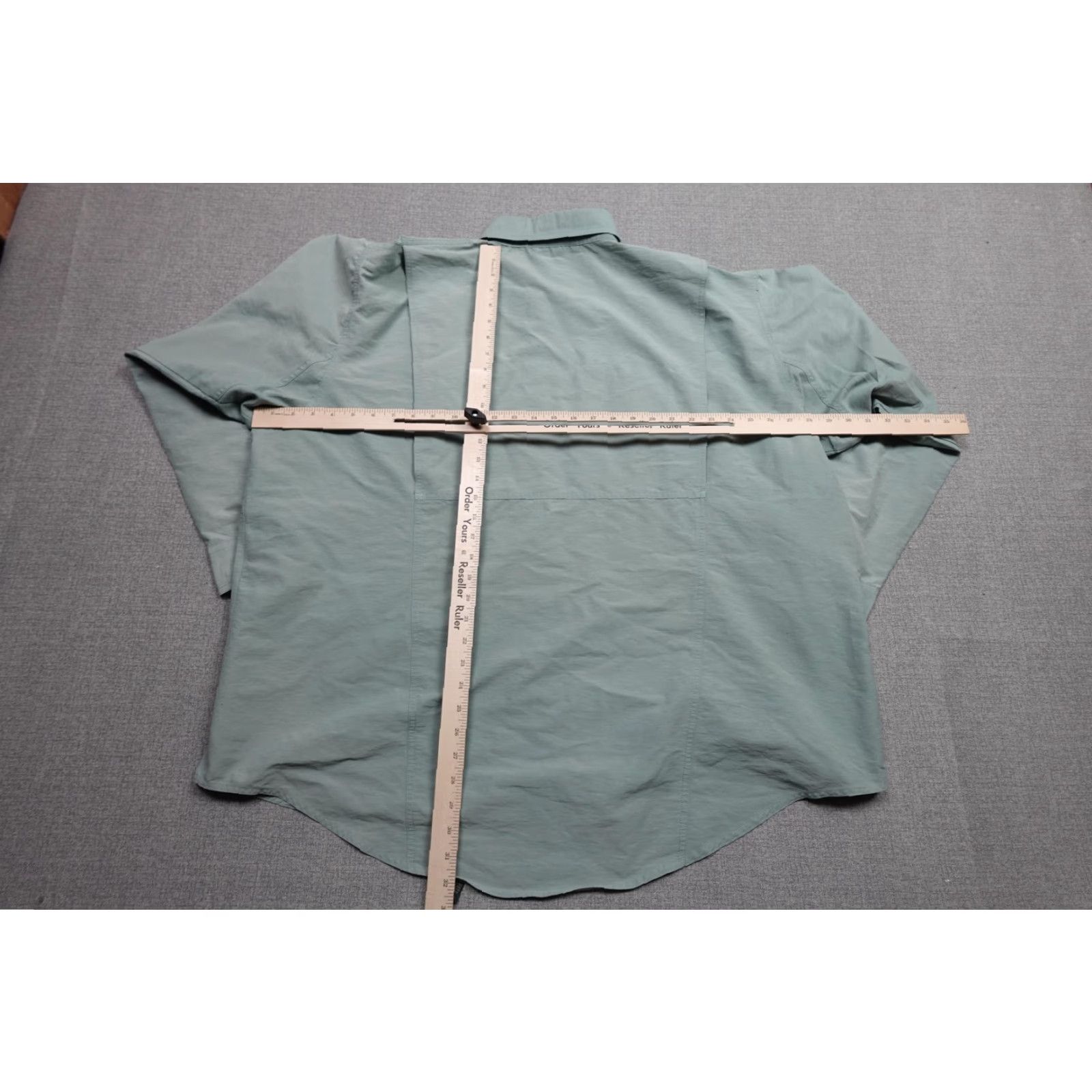 Orvis VINTAGE Orvis Fishing Shirt Mens 2XL Green Nylon Button Up Long Sleeve Vented Size US XXL / EU 58 / 5 - 6 Thumbnail