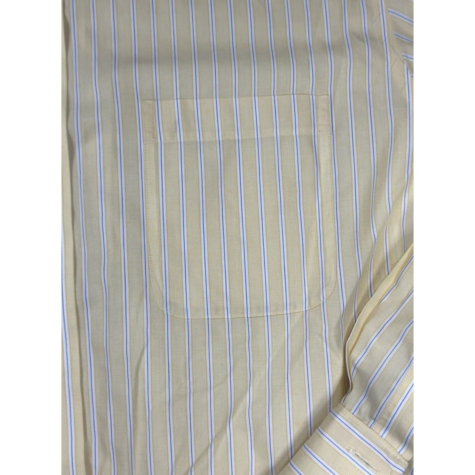 Stafford Stafford Dress Shirt Yellow 15.5 32/33 Non-Iron Button-Down French Cuff Regular Mens Shirt Size 42R - 2 Thumbnail