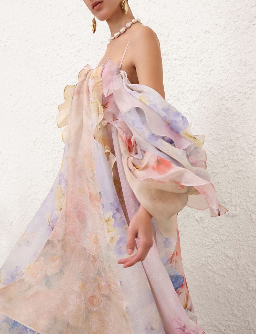 Zimmermann o1w1db10925 Crush Strapless Ruffle Dress in Multicolor Size L / US 10 / IT 46 - 5 Thumbnail