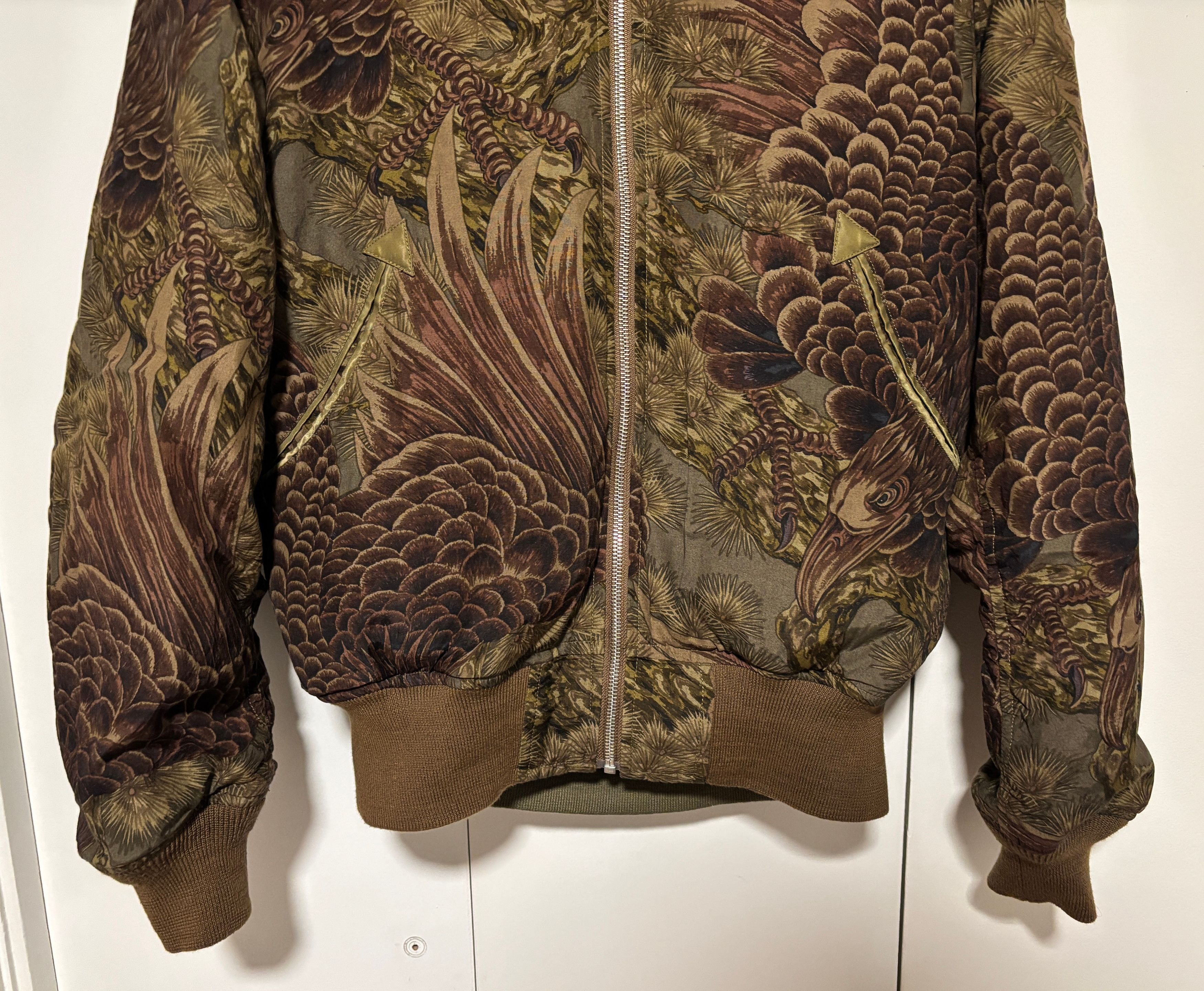 Polo Ralph Lauren $990 Double RL Olive Eagle Reversible Flight Jacket Size US M / EU 48-50 / 2 - 3 Thumbnail