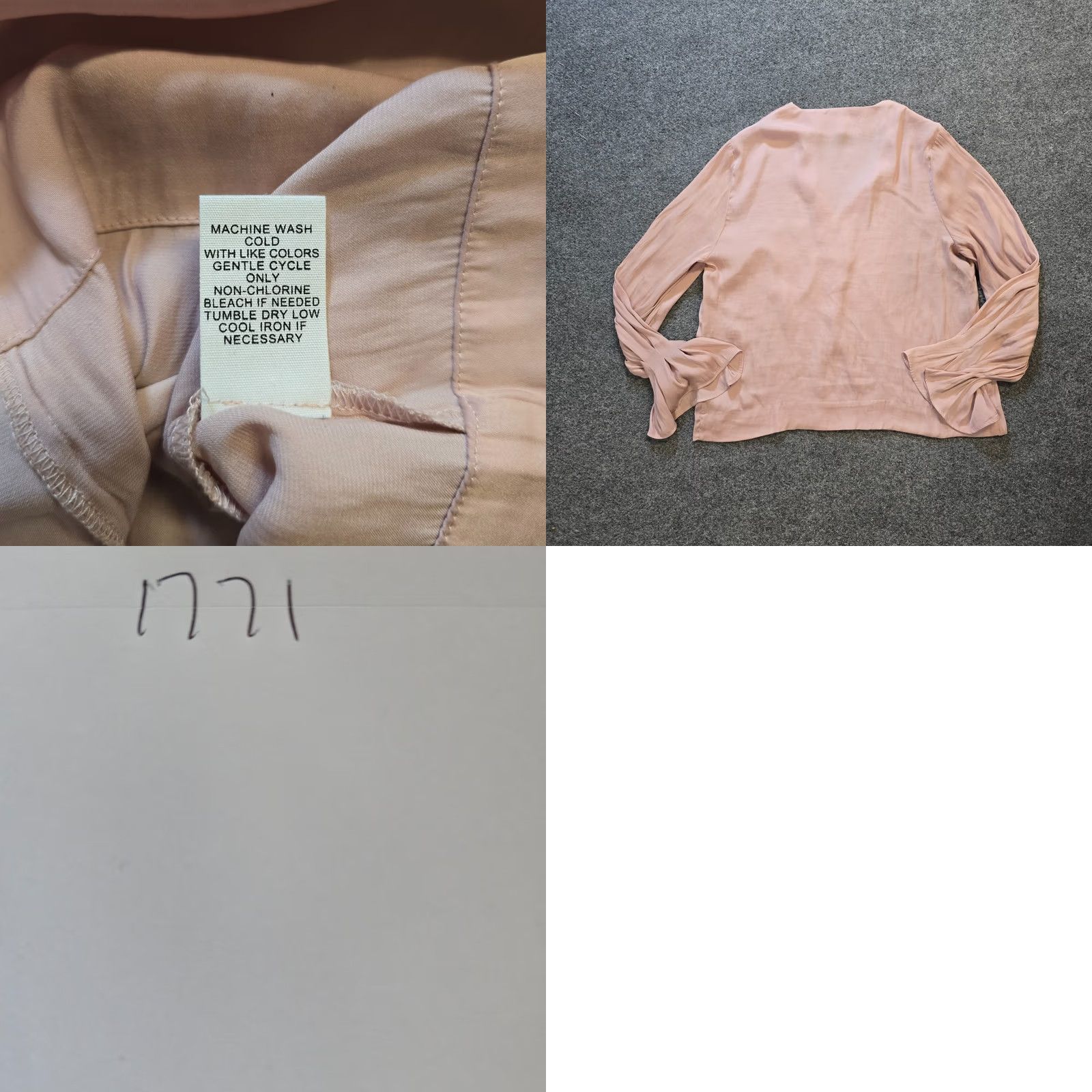 Vintage Adyson Parker Top Womens Large Pink Satin V-Neck Flare Sleeve Blouse Shirt Office Career Size L / US 10 / IT 46 - 8 Thumbnail