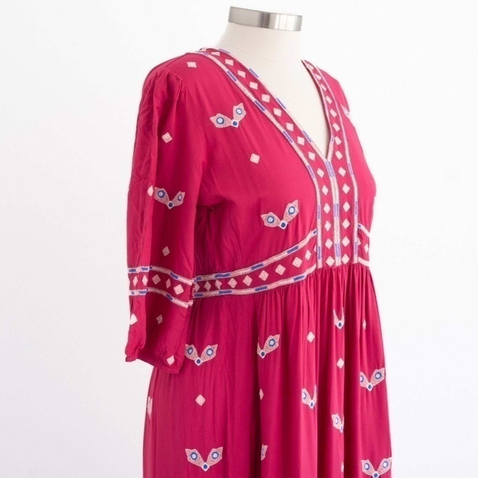 ba&sh ba&sh. Java Embroidered Boho Midi Dress. Size L / US 10 / IT 46 - 9 Thumbnail