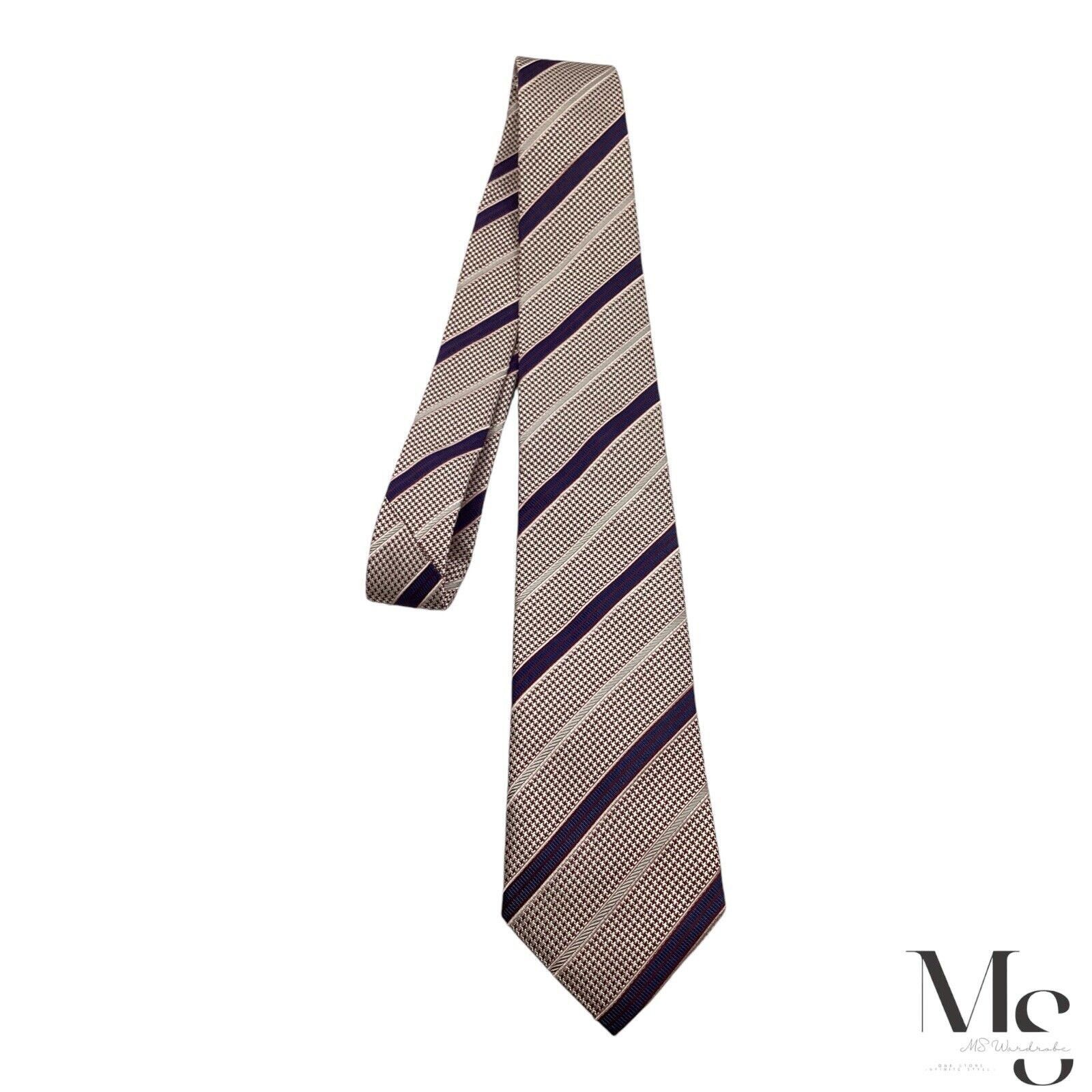 Canali CANALI Red & Blue Striped Silk Tie Made In Italy W:3.25" NWO Size ONE SIZE - 6 Thumbnail