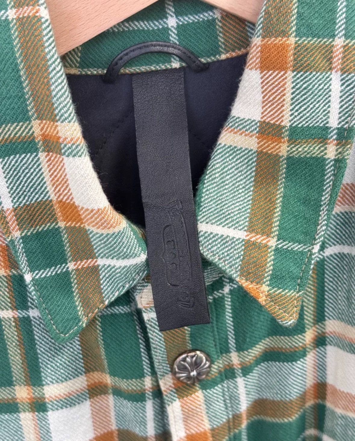 Chrome Hearts Pink letter sleeve green lined flannel jacket Size US S / EU 44-46 / 1 - 5 Thumbnail