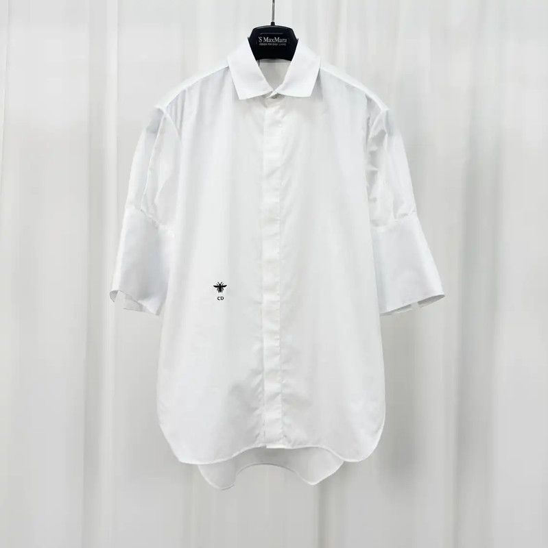 Dior Dior White Cotton Logo Embroidered Short Sleeve Shirt 0089 Size XS / US 0-2 / IT 36-38 - 1 Thumbnail