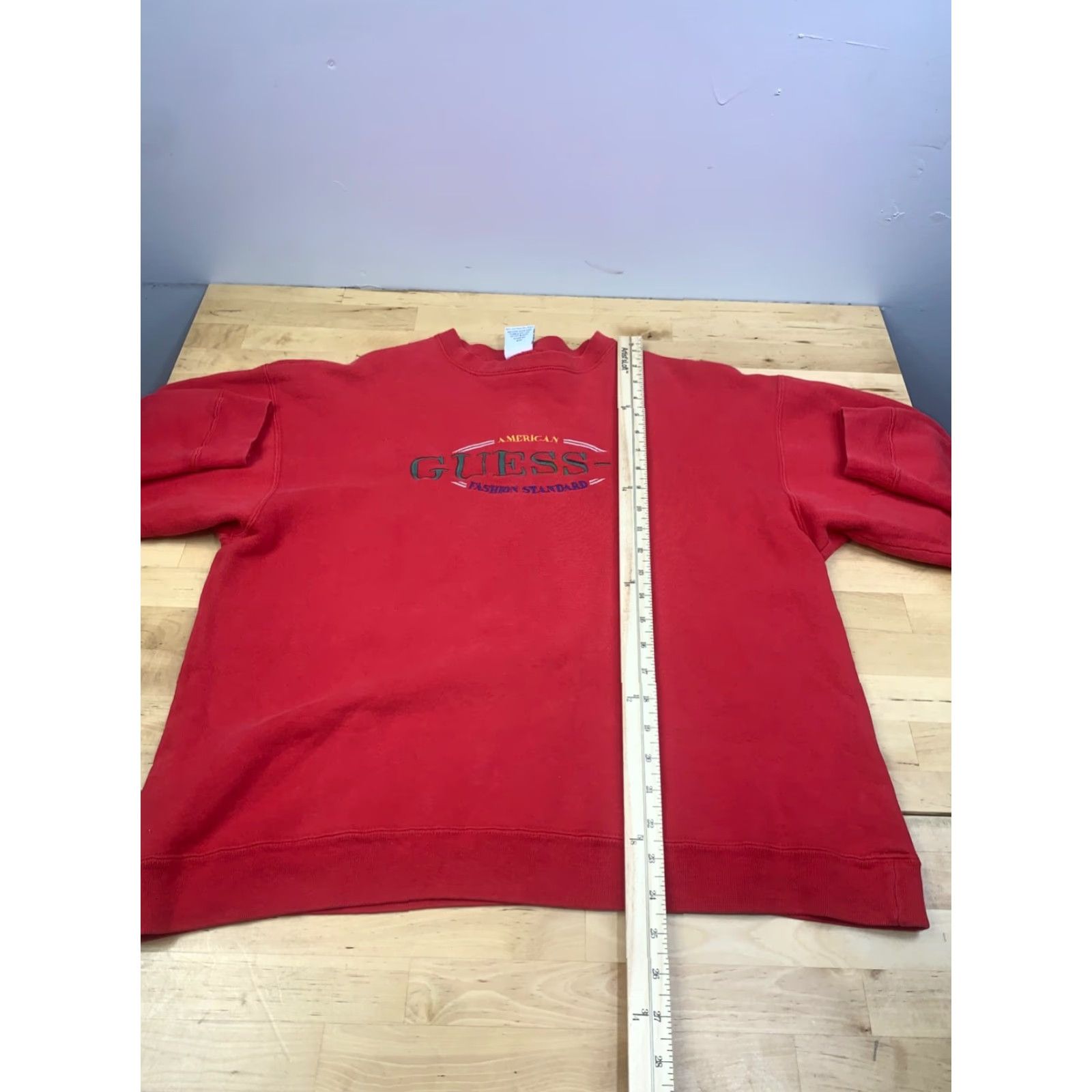 Guess VINTAGE GUESS Sweatshirt Men One Size Red Embroidered 90s USA 12355 Sweatshirt Size US M / EU 48-50 / 2 - 4 Thumbnail