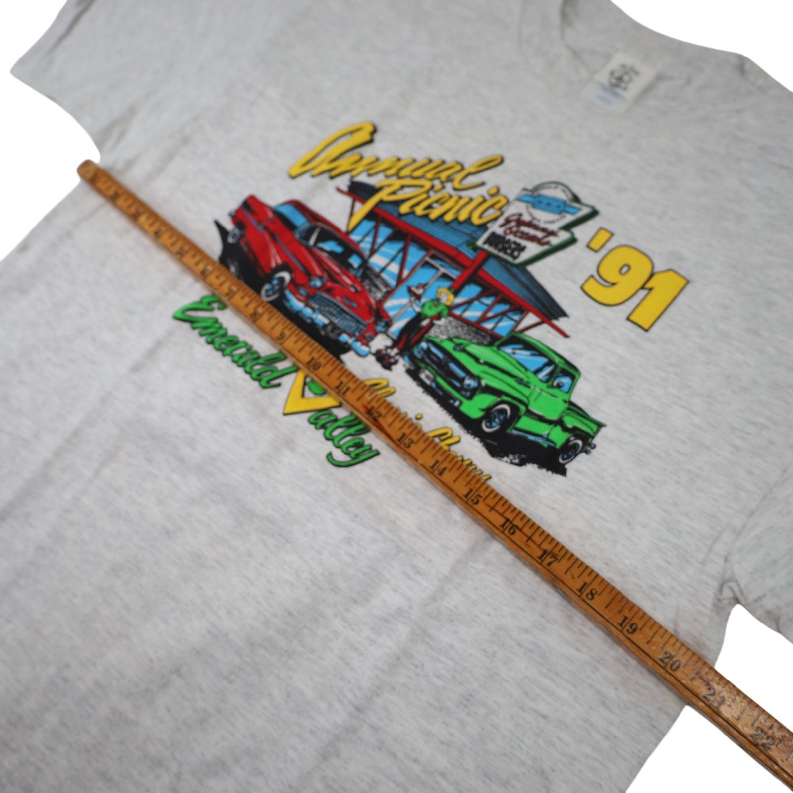 Vintage Vintage 1991 Classic Chevy Annual Picnic Graphic T Shirt Size US L / EU 52-54 / 3 - 6 Thumbnail