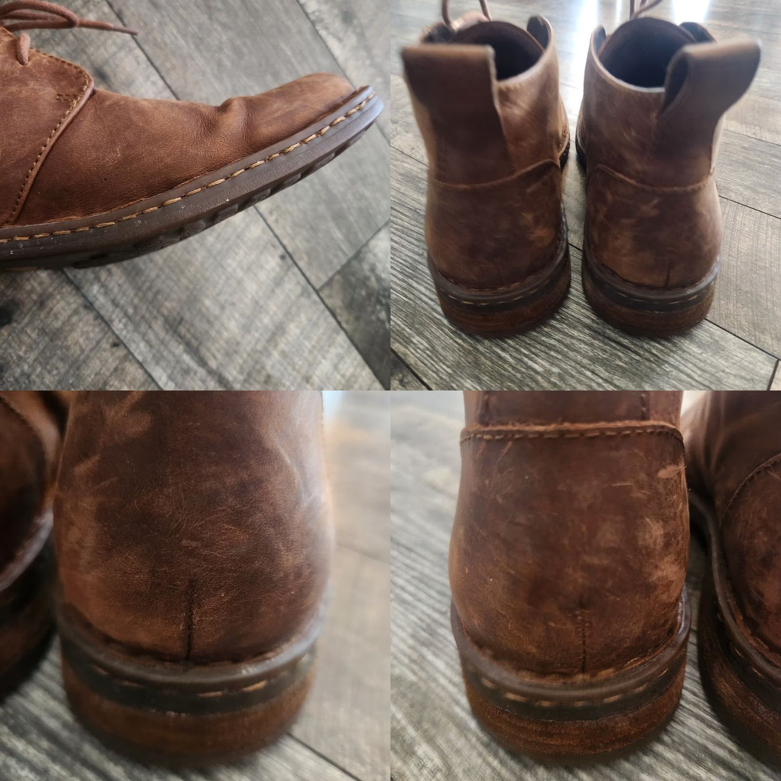 Born Børn Born H57206 Chukka Boot Mens 11.5 M Brown Leather Lace Up Ankle Distressed Casual Shoes Size US 12 / EU 45 - 10 Thumbnail