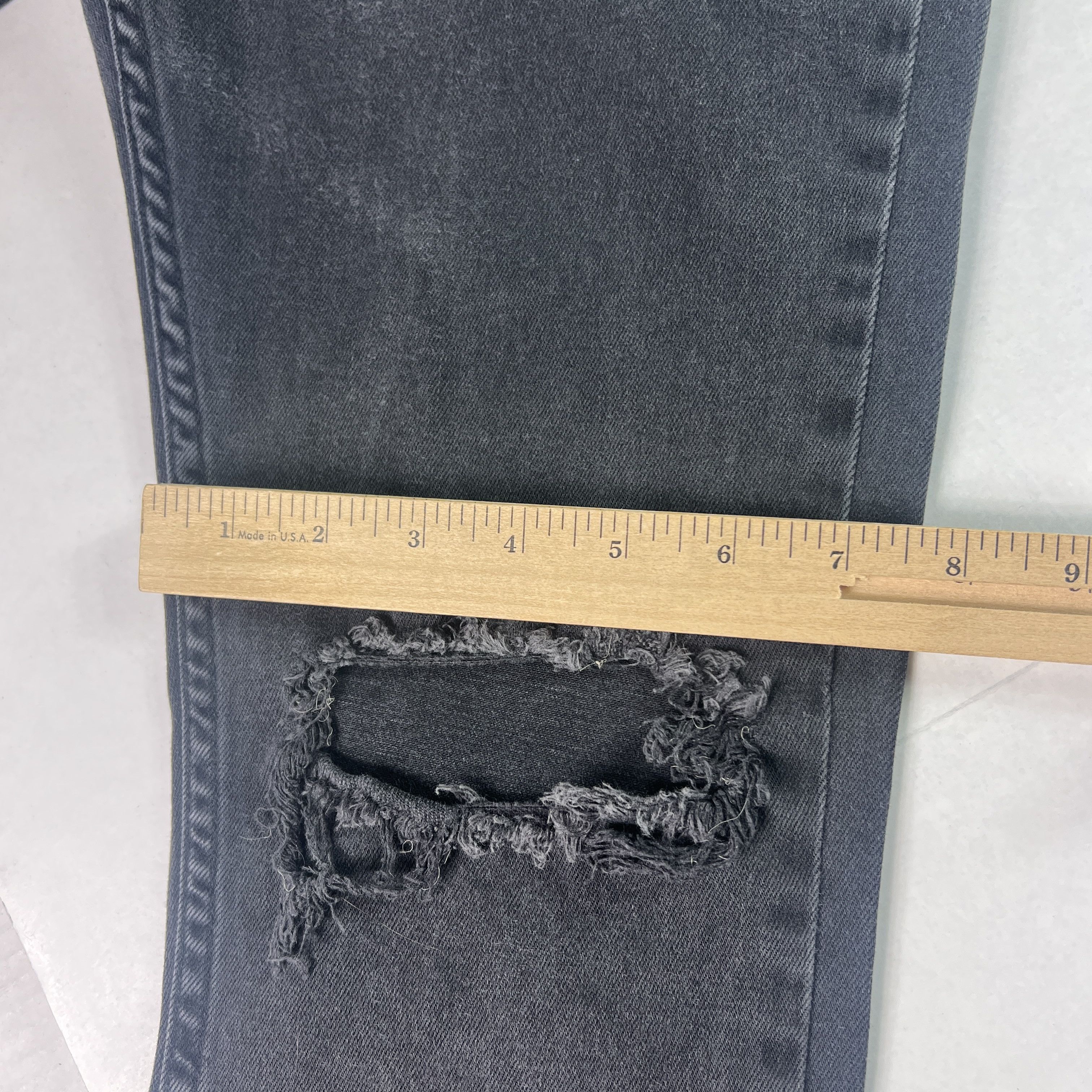 Rolla's Rolla's Jean Thin Captain Slim Black Faded Distressed Denim Size US 31 - 18 Thumbnail