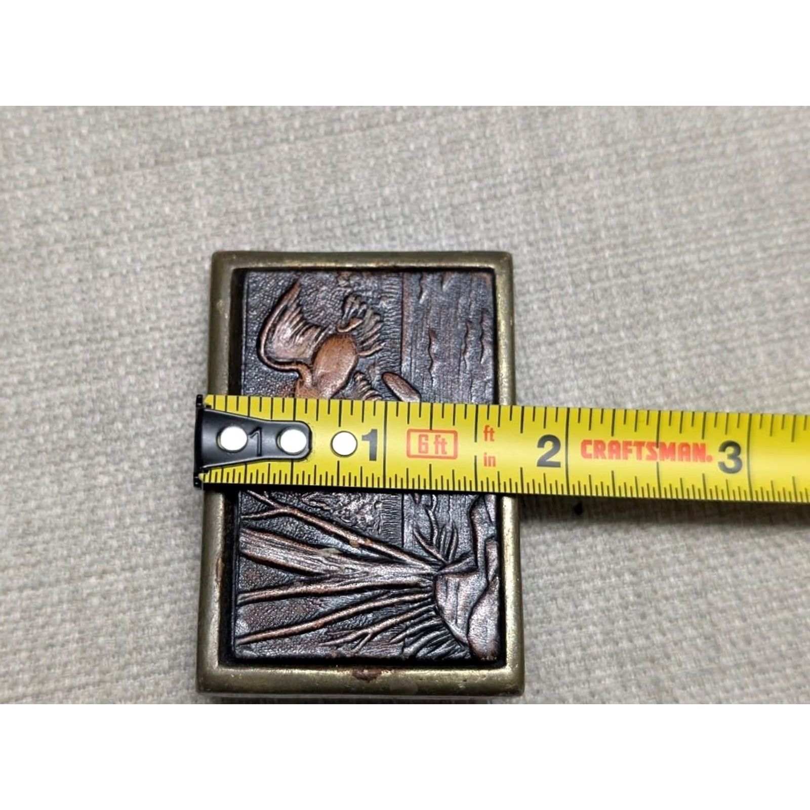 Vintage TOOLED belt buckle HANDCRAFTED leather 1970s vintage DUCKS hunting WESTERN brass belt buckle Men XS? Size ONE SIZE - 7 Thumbnail