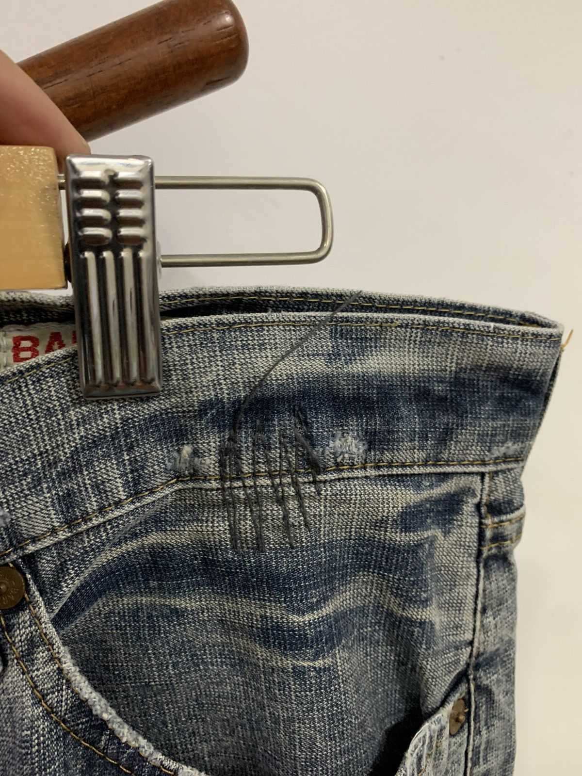 Japanese Brand BARTACK Distressed Denim Size US 34 / EU 50 - 5 Thumbnail