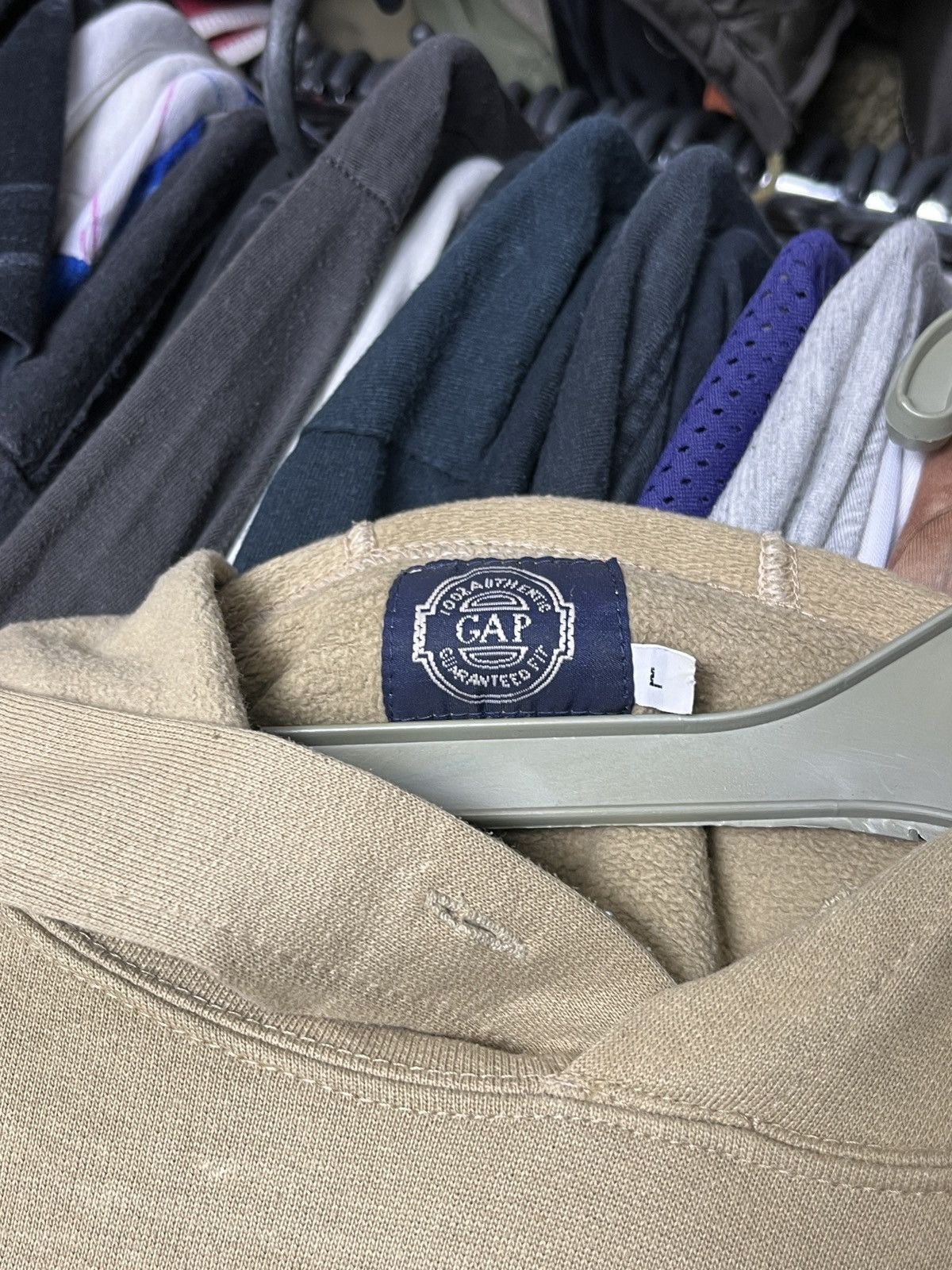 Gap 1990s GAP CREAM REVERSE WAVE RARE FADED VINTAGE HOODIE 1317 Size US L / EU 52-54 / 3 - 4 Thumbnail