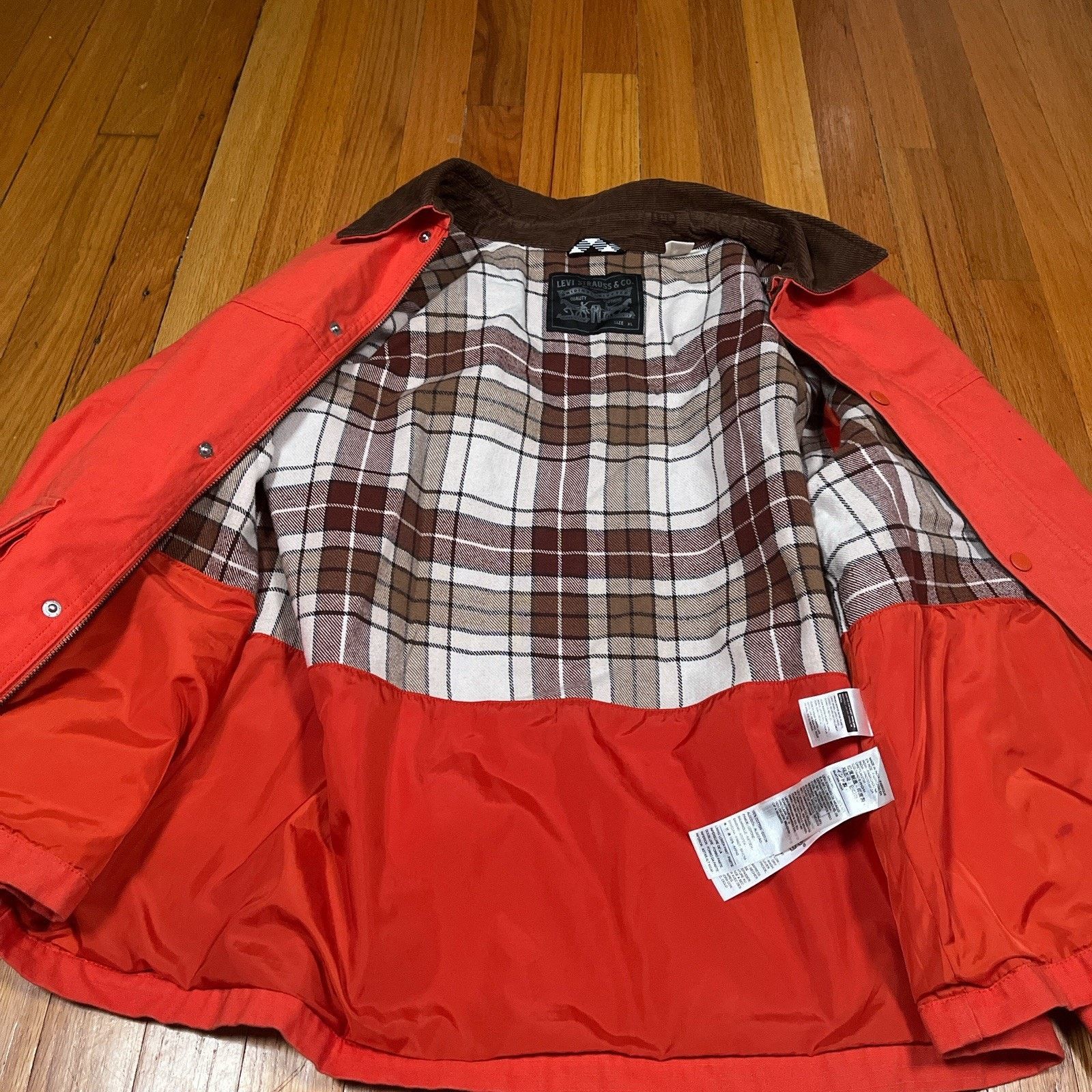 Levi's Levis Panhandle Men’s Trucker Jacket Zip Up Orange XL Size US XL / EU 56 / 4 - 2 Thumbnail