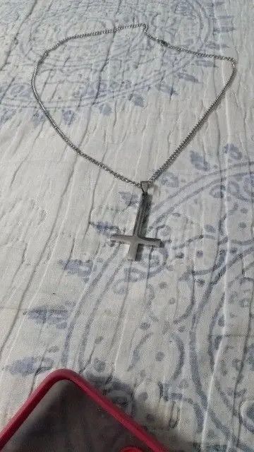VIBE Upside Down Cross Inverted Necklace Chain punk goth Size ONE SIZE - 8 Thumbnail