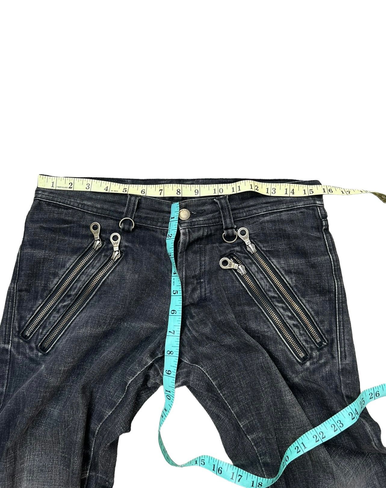 Vintage Vintage Paranoid Japan Zipper Fade Black Denim Flare Jeans Size US 29 - 3 Thumbnail