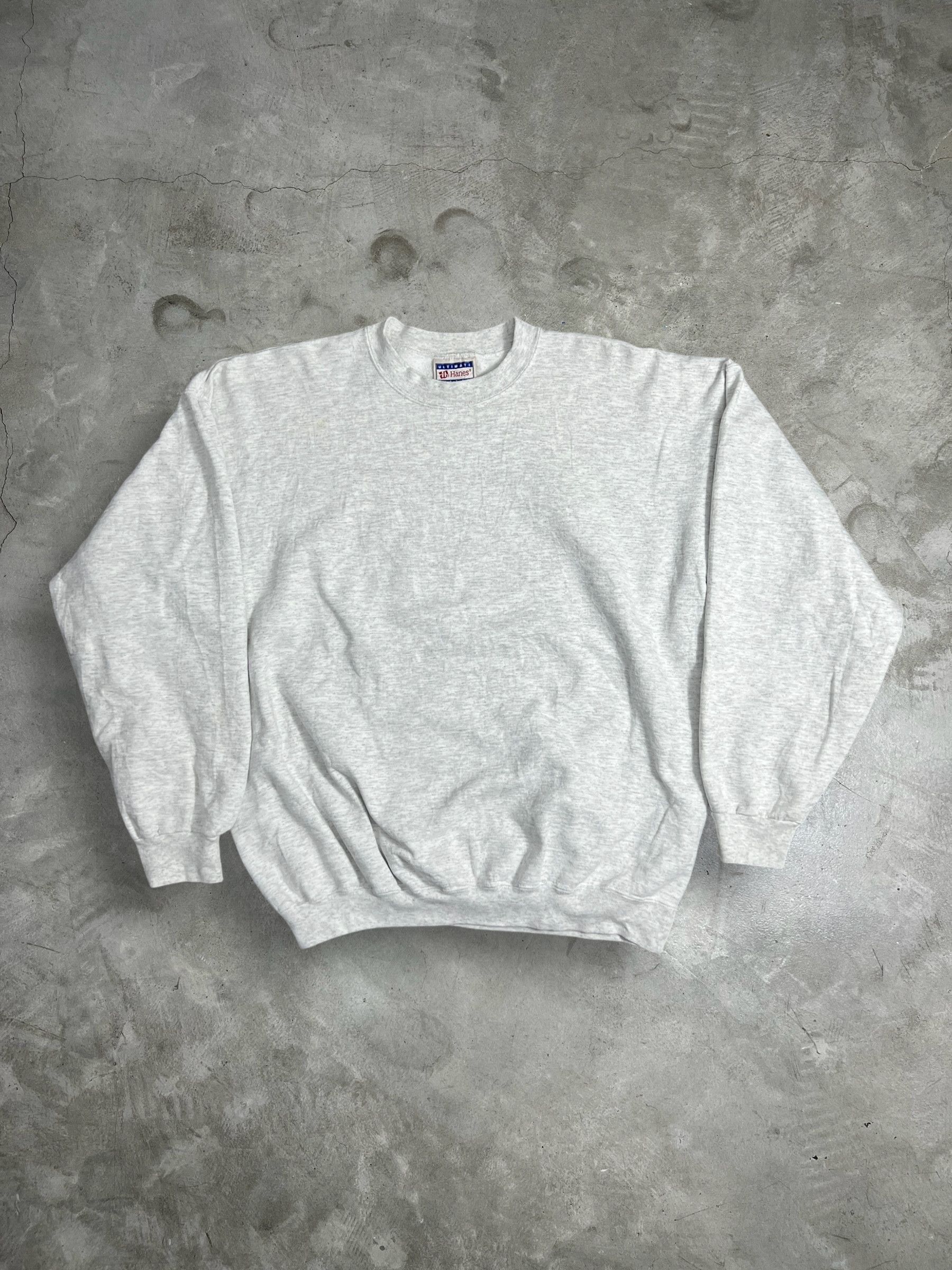 Hanes Vintage 90s Hanes Ultimate Cotton Blank Sweatshirt (L) JK586 Size US L / EU 52-54 / 3 - 1 Thumbnail