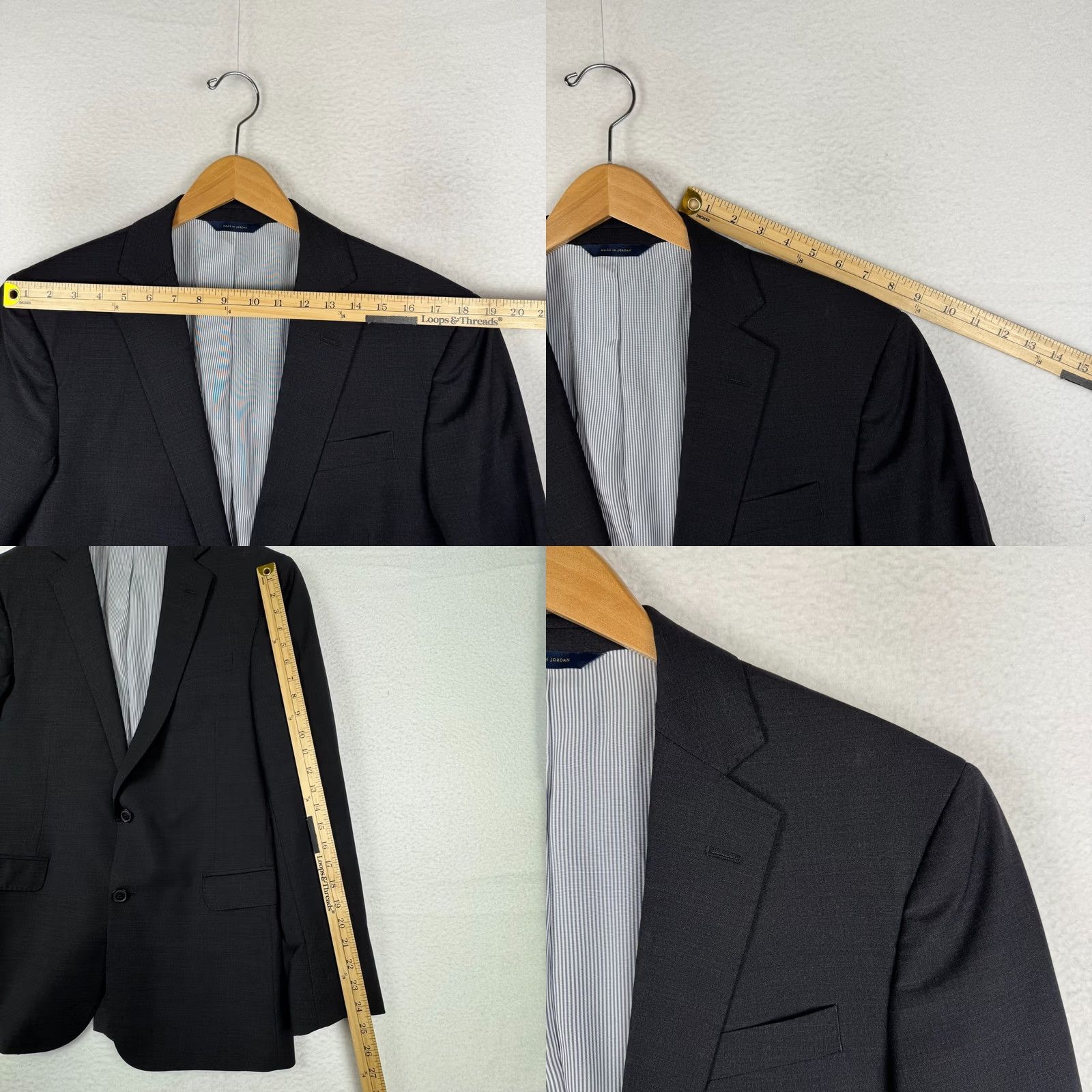Brooks Brothers Brooks Brothers Men's Blazer Jacket Single-Breasted 2-Button Black Wool 40R Regular Notch Lapel Four-Button Sleeve Sport Coat Size 40R - 9 Thumbnail