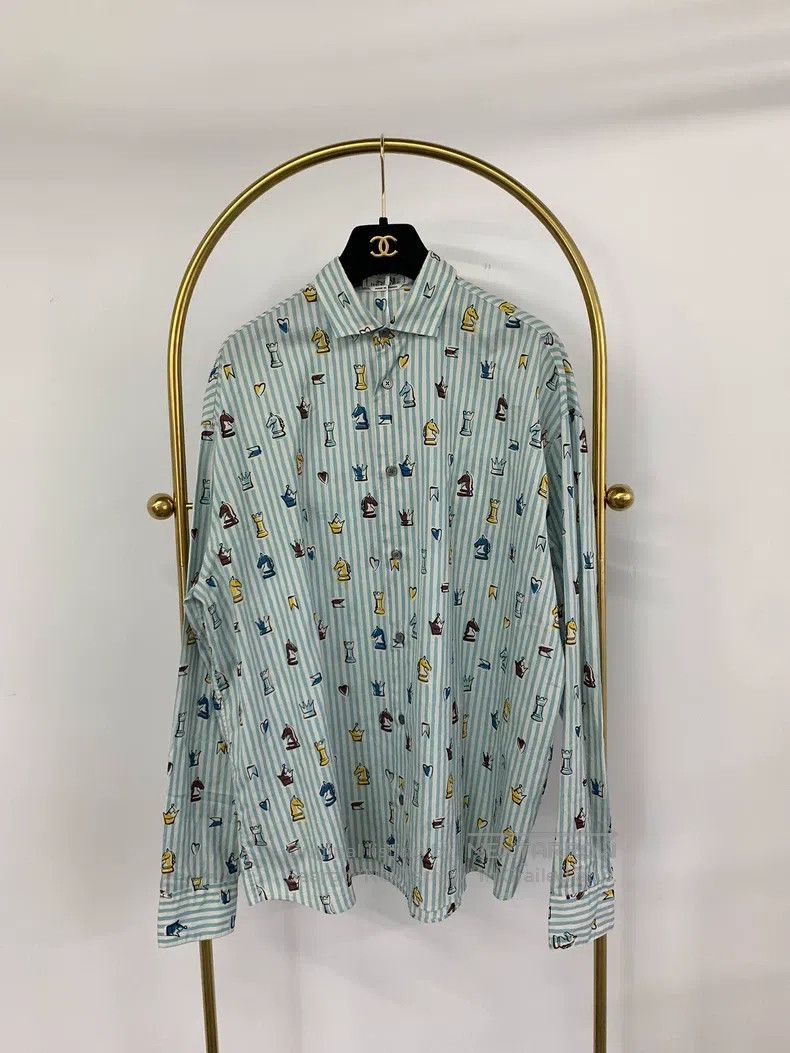 Hermes Hermes Blue striped horse head print shirt top Size XS / US 0-2 / IT 36-38 - 1 Thumbnail
